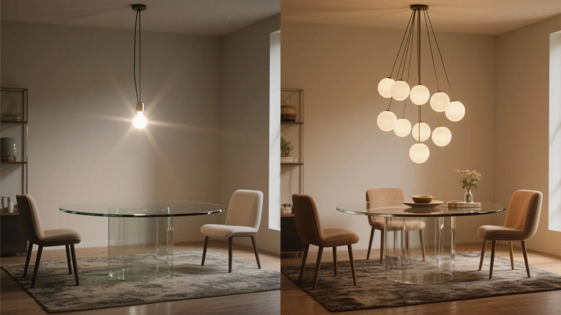 Idea 4: Pair the table with glare-free, curved lighting
