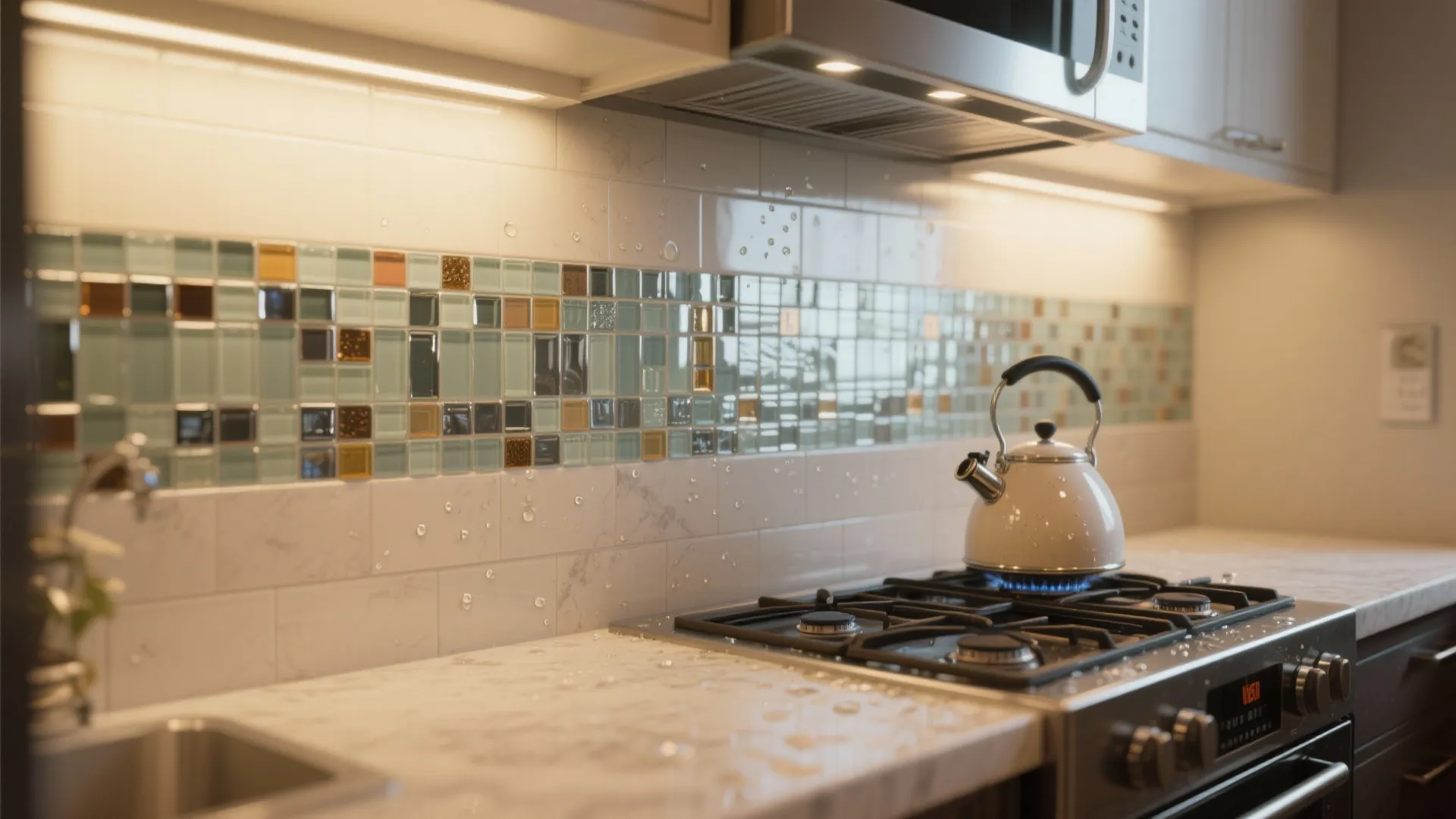 4. Glass Mosaic Strip as Accent