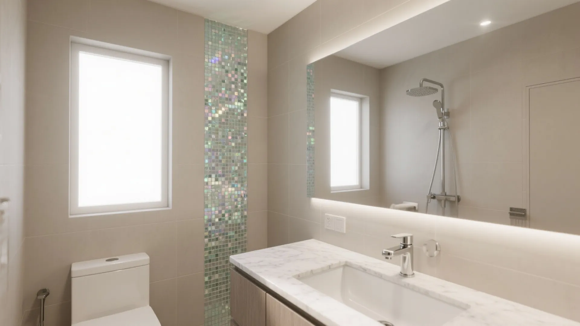 Glass Tile Accents for Light and Depth