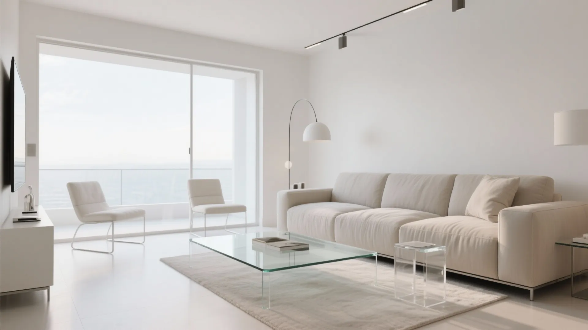 8. Glass or acrylic furniture for visual space