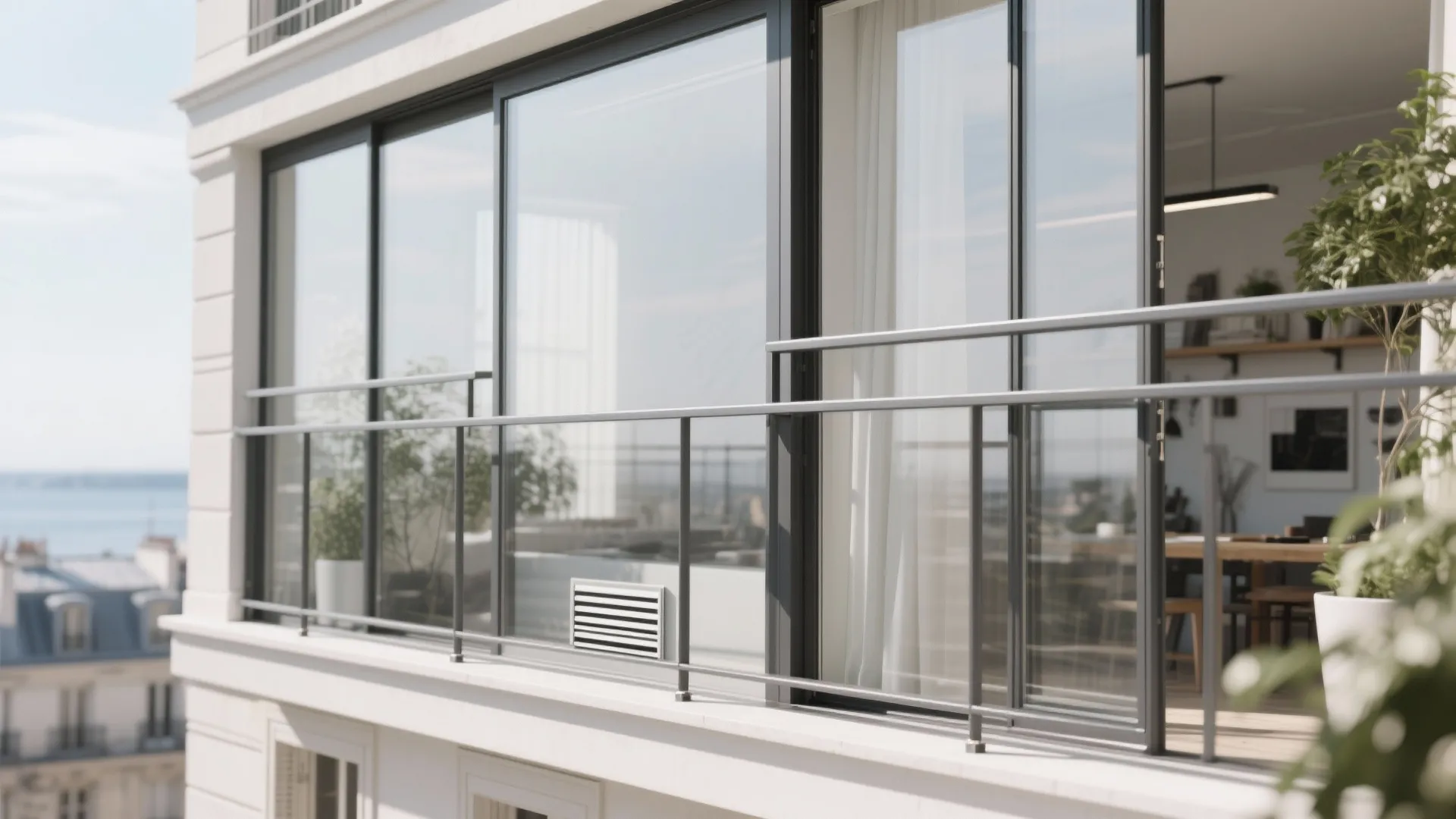 1) Slimline Glass-and-Aluminum Grid