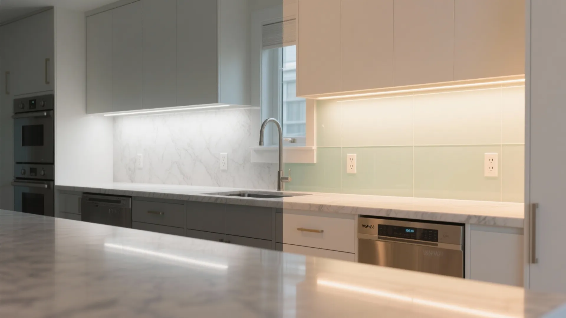 Brighter backsplashes to amplify light