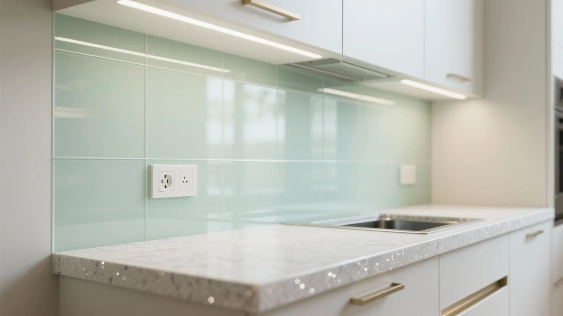 Glass backsplash for a lighter, brighter cookspace