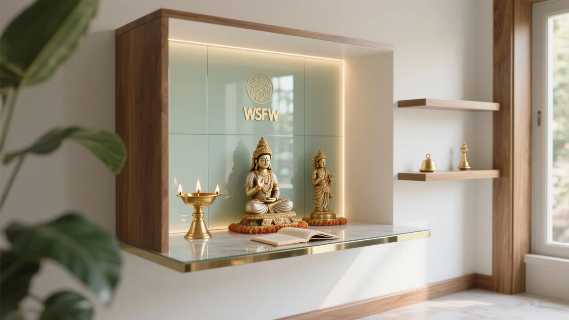 Back‑painted glass or acrylic back panel for light and easy care