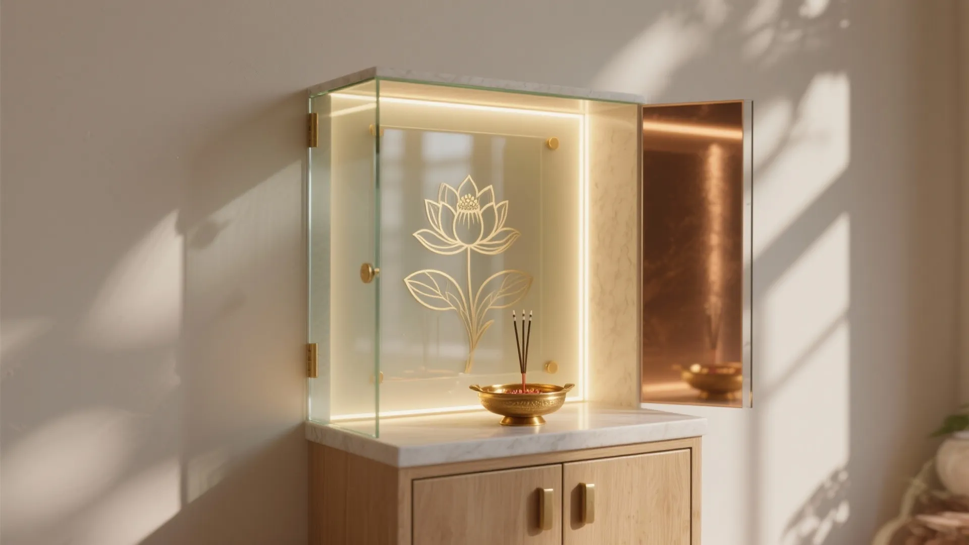 Glass and Mirror Backdrop for Light and Calm