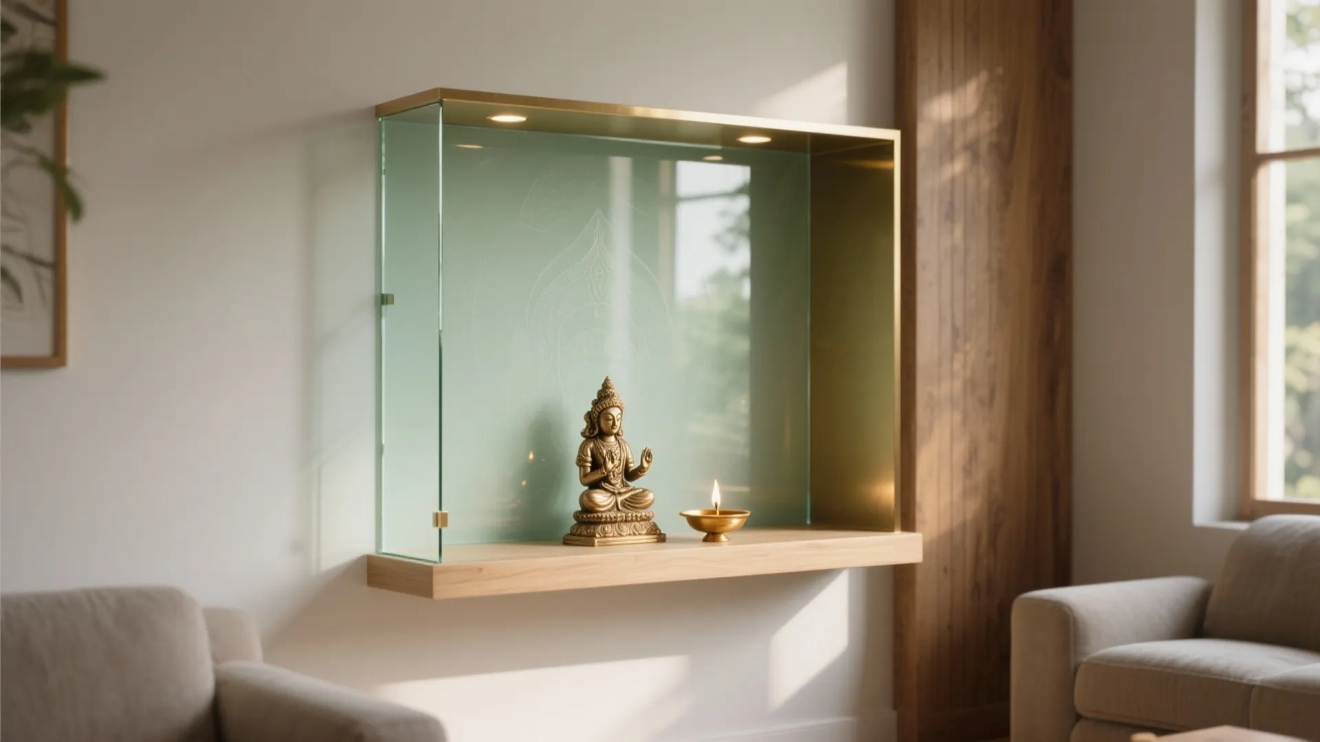 Translucent glass backdrop for depth