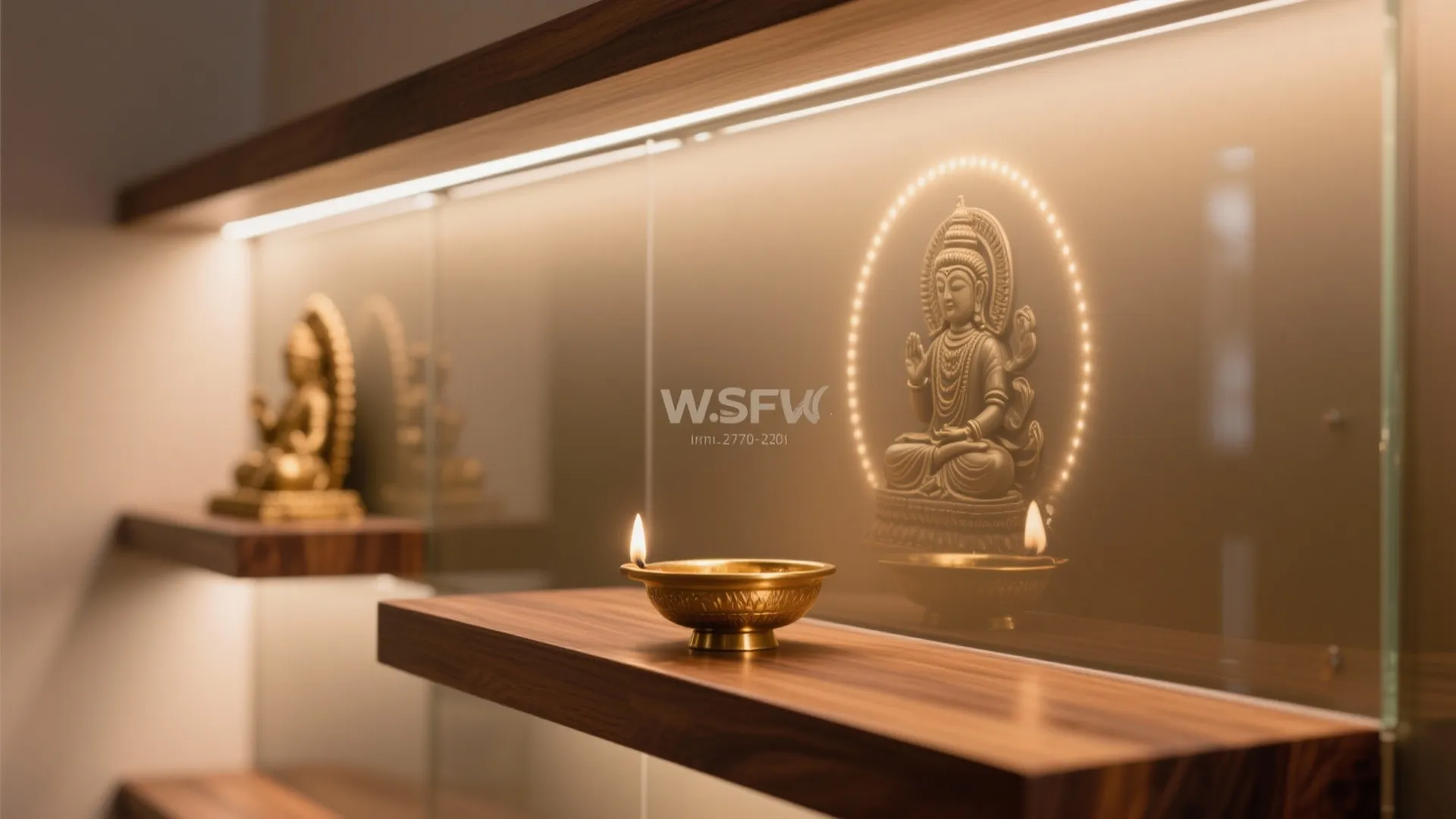 Back-Painted Glass Backdrop with Concealed Lighting