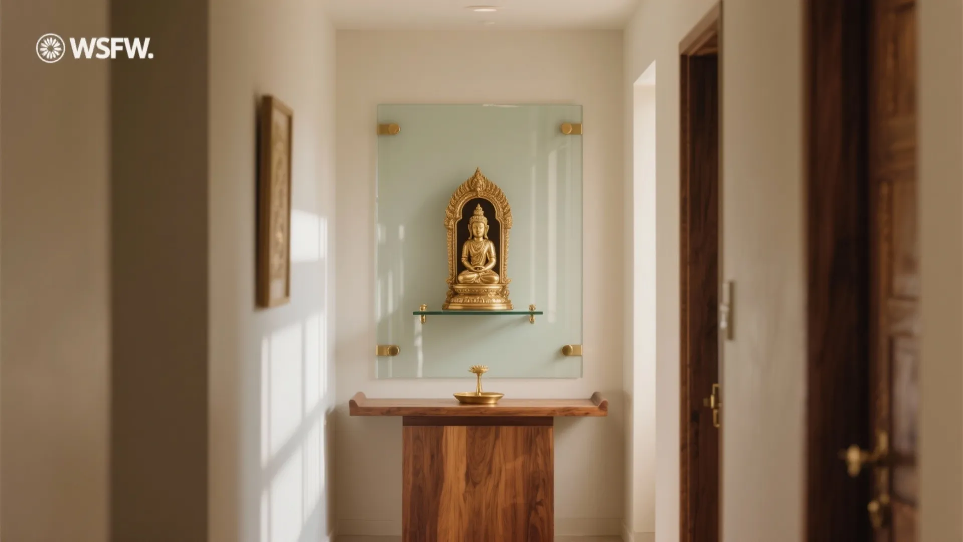 Glass backdrop for a brighter shrine