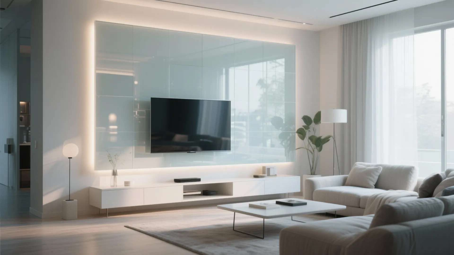 Glass Backdrop for Light Reflection