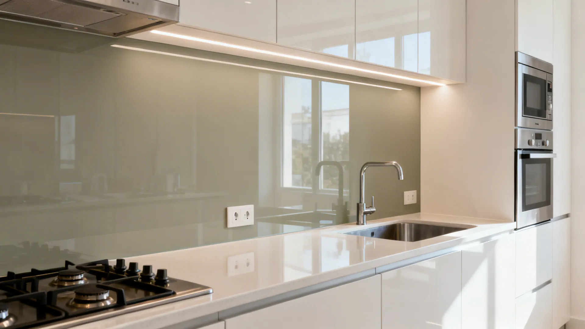 Tempered glass wall sheets with a painted back