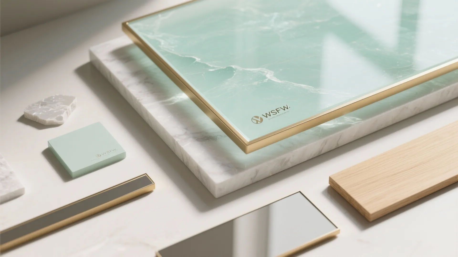 Glass backsplash and reflective accents to amplify light