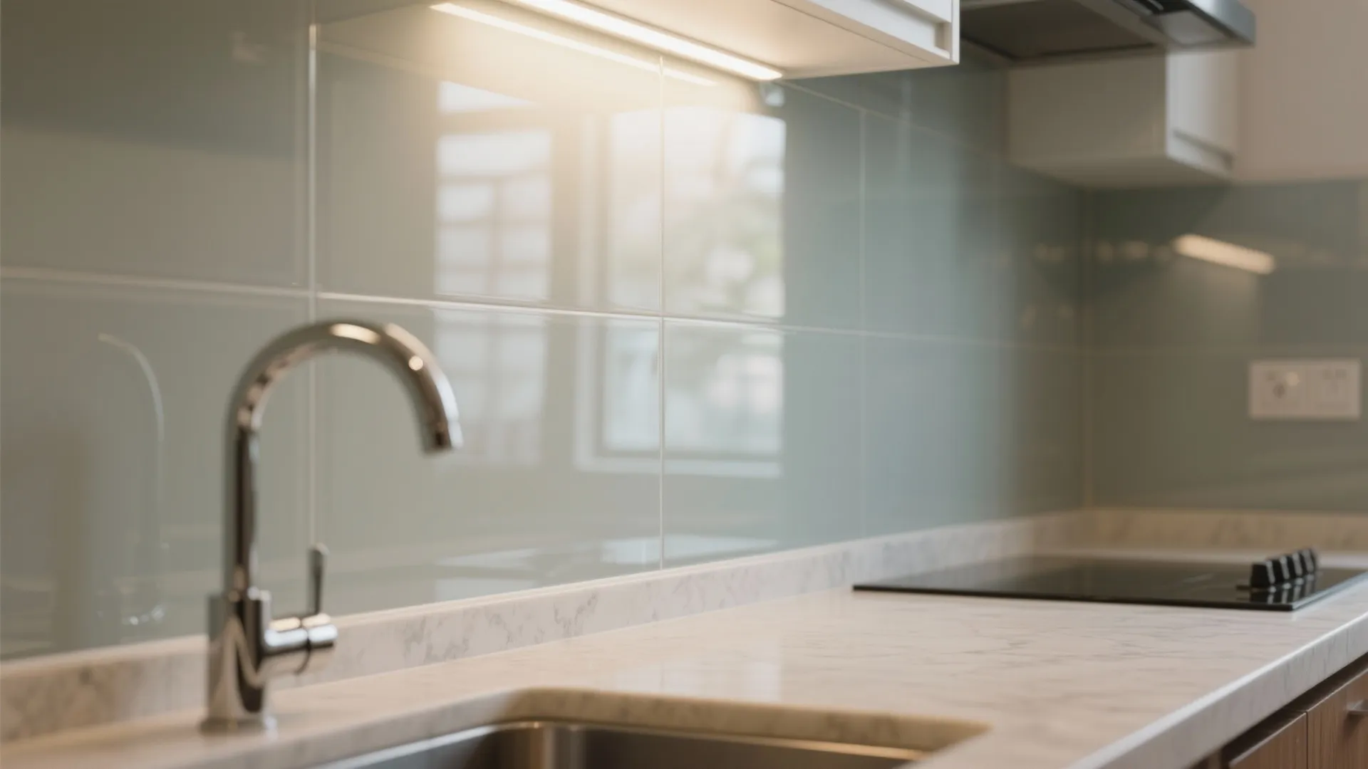 A Glass Backsplash For Airy, Brighter Cooking