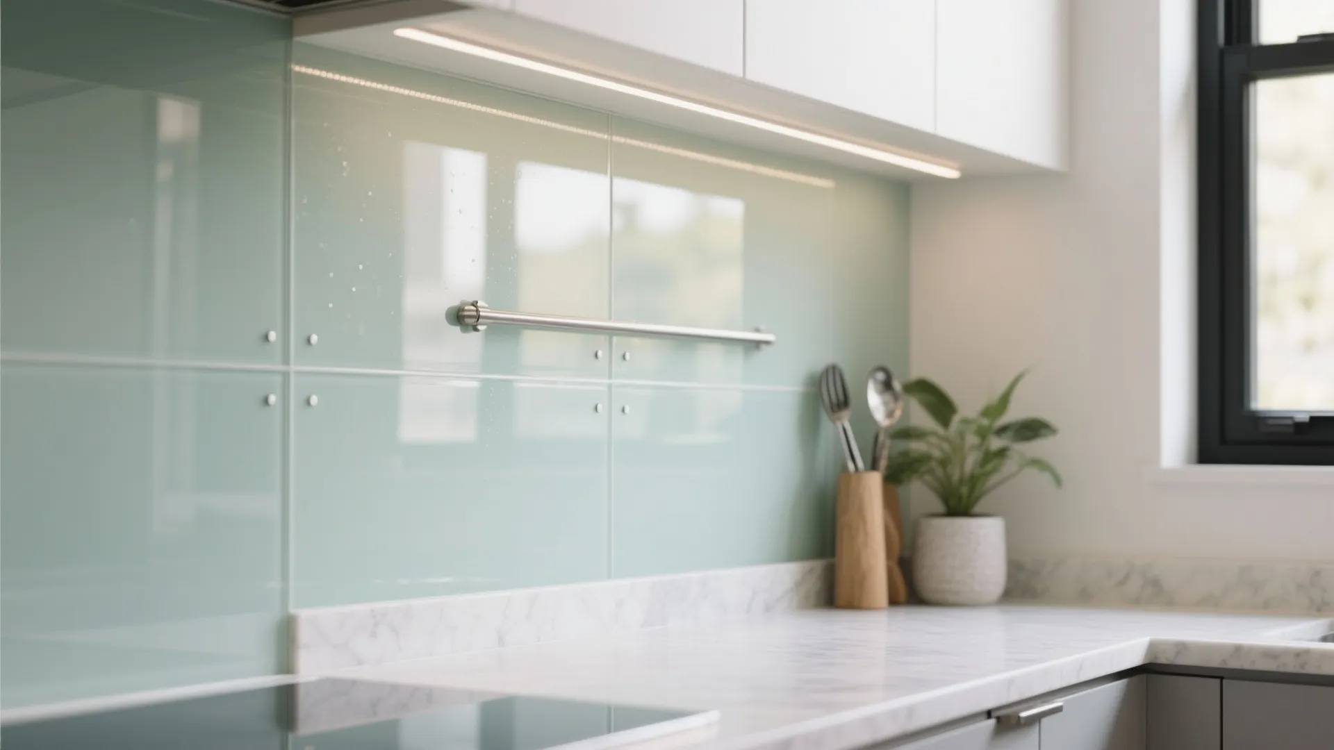 3) Glass backsplash and reflective layers to brighten the core