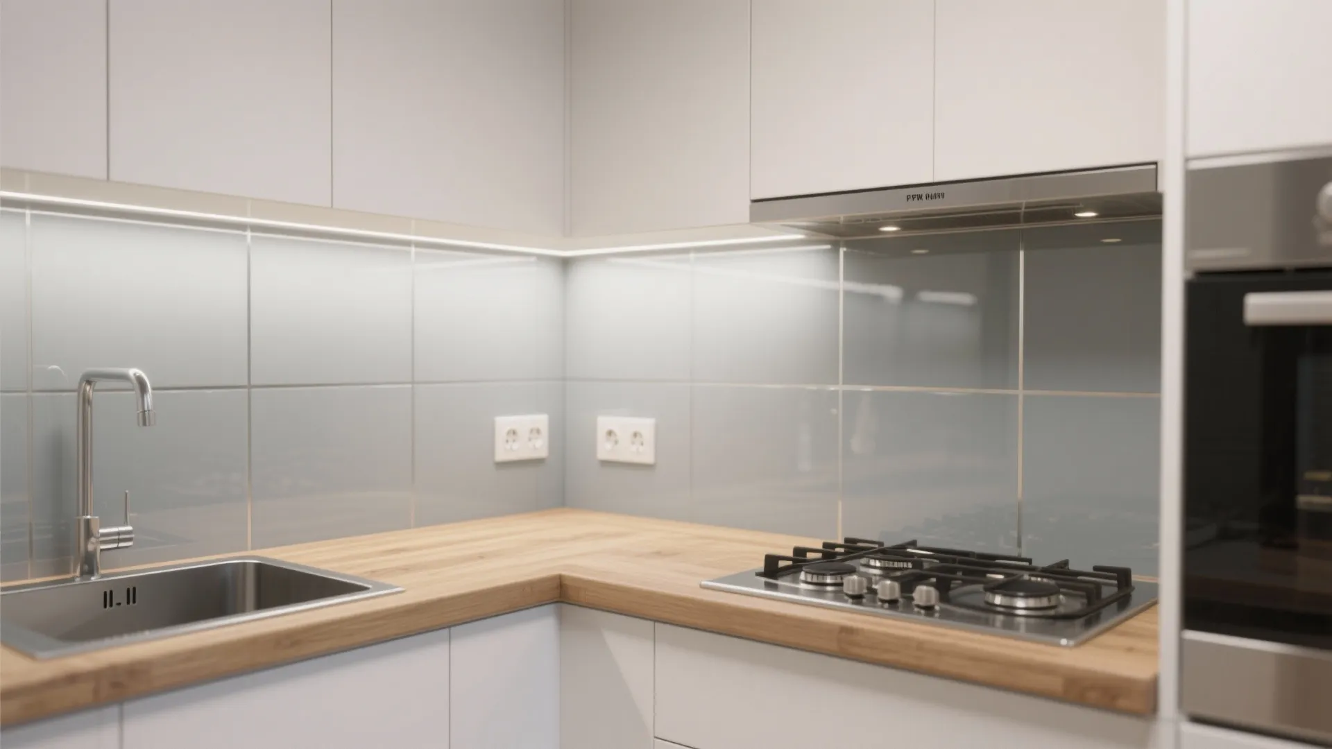 The airy feel of a glass backsplash