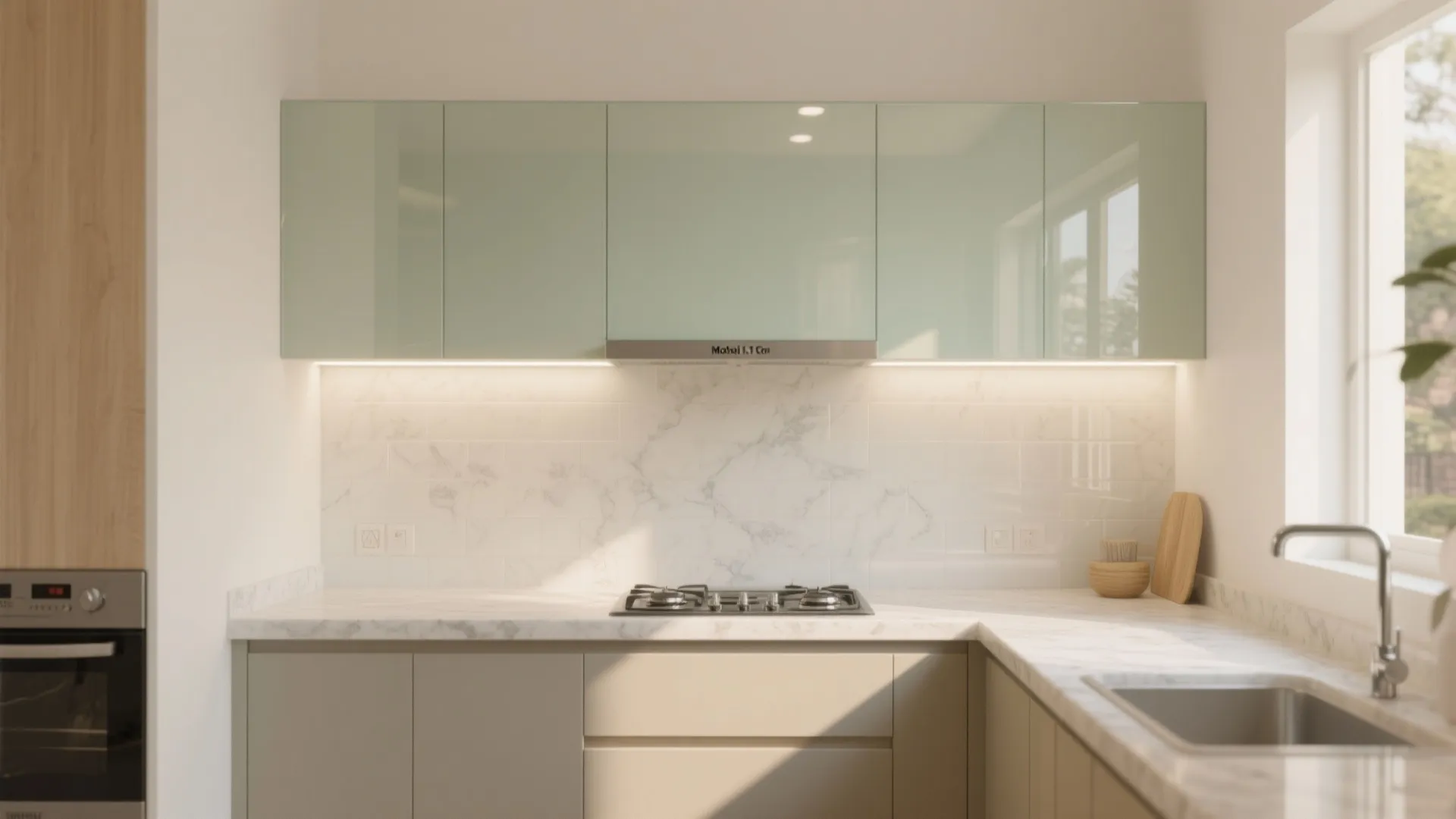 Brighter Surfaces: Glass Backsplash and Light Palettes