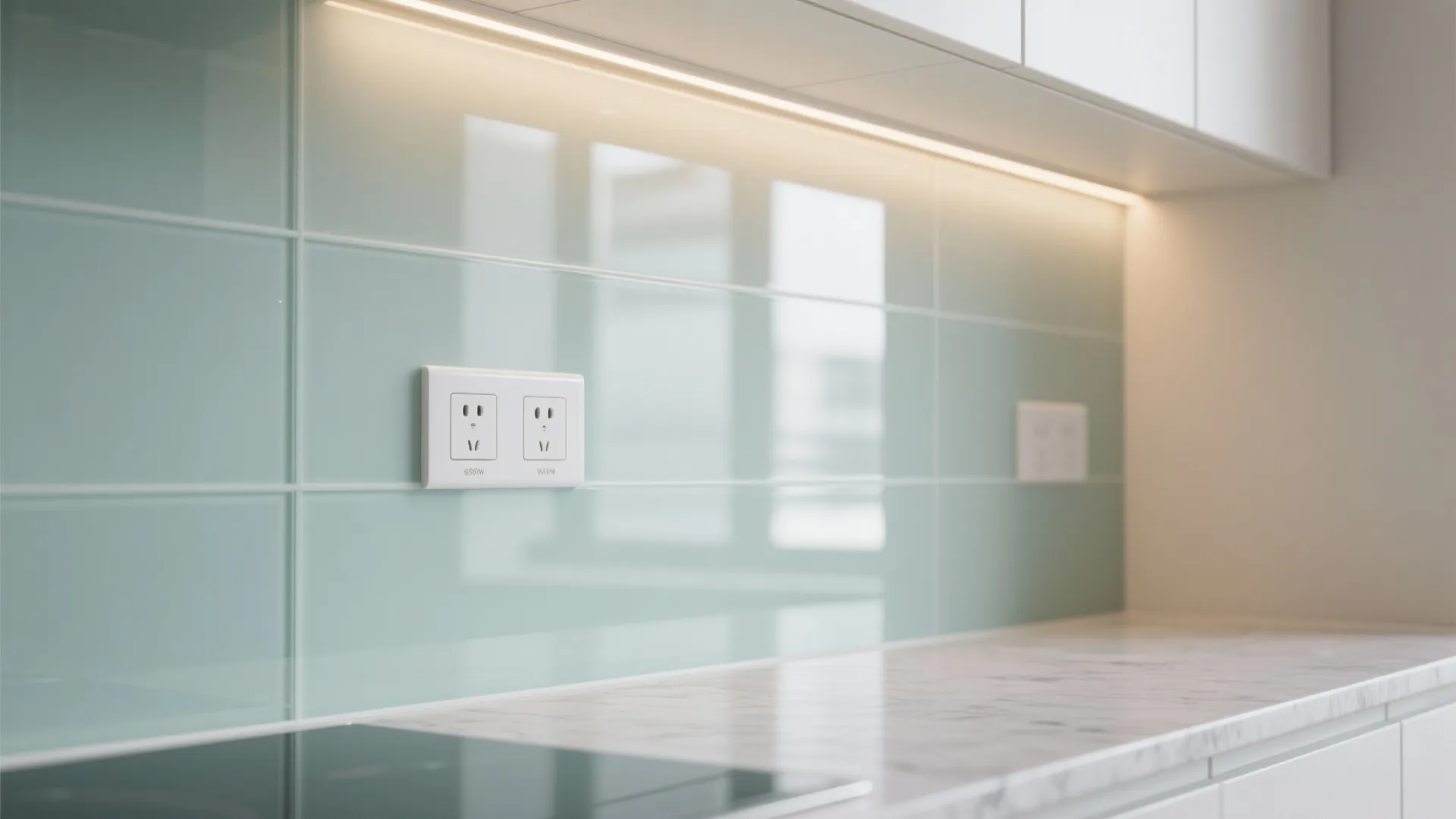 A glass backsplash for instant brightness and easy cleanup
