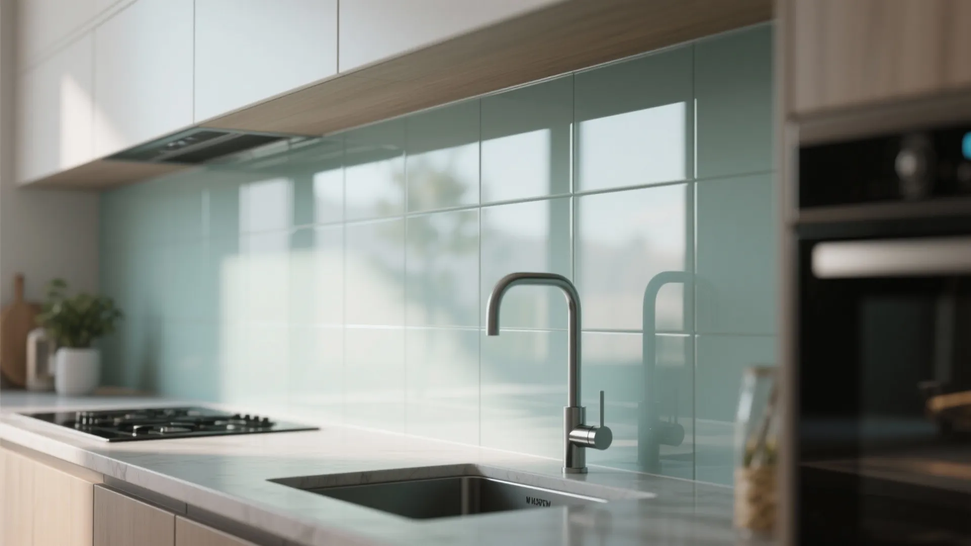 Glass Backsplash for Openness