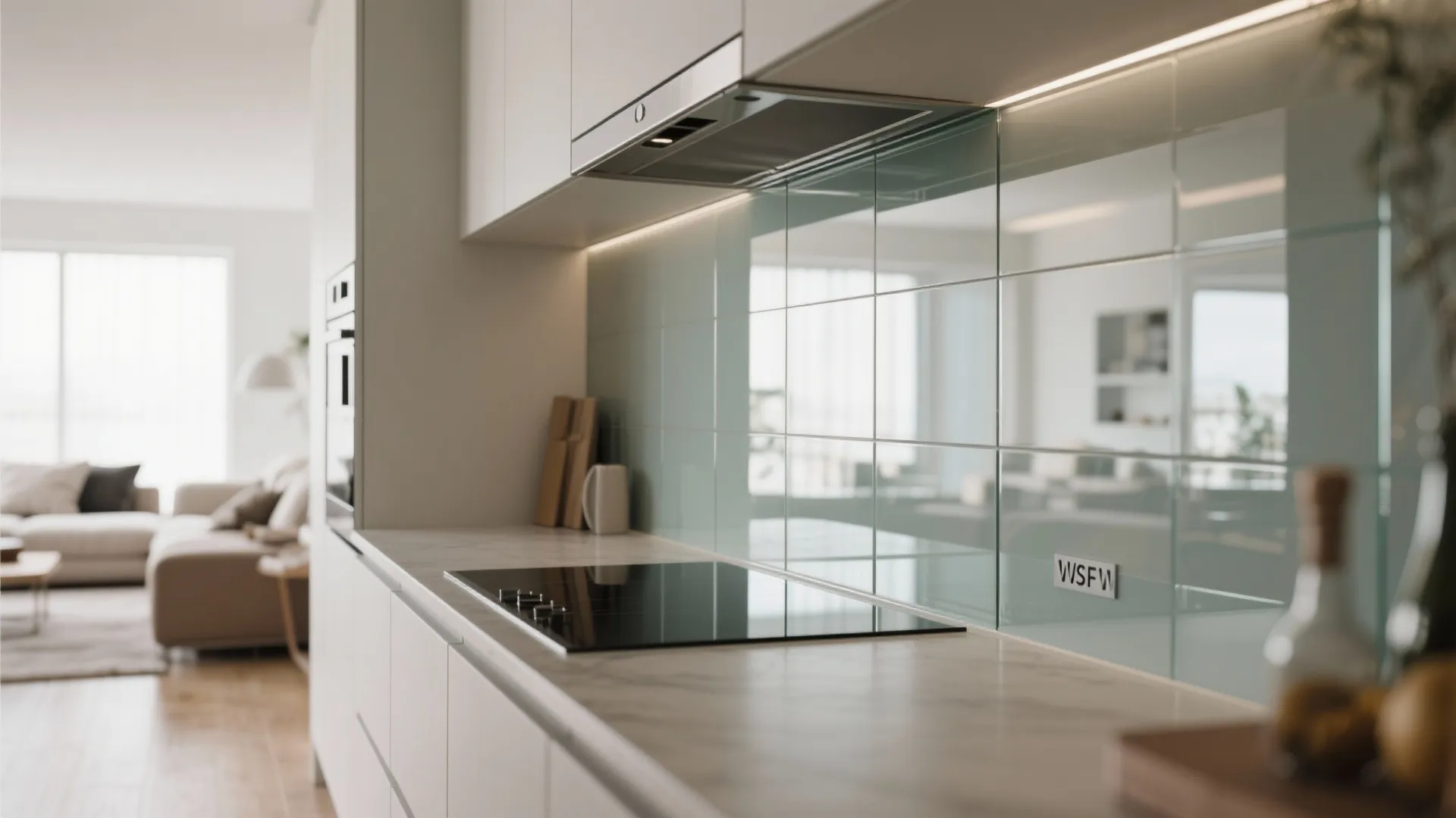 2. Glass Backsplash for an Airy Feel