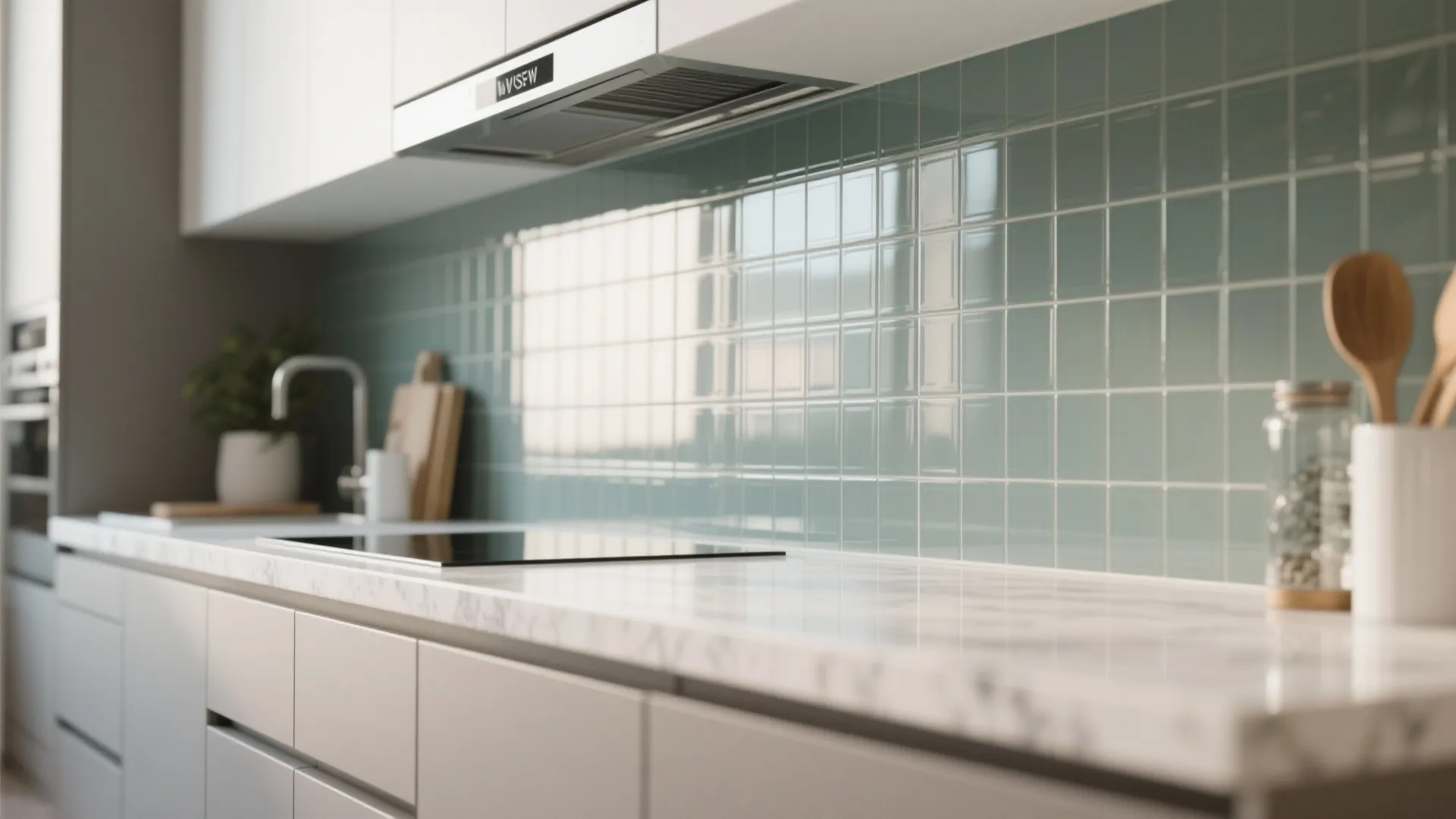 2. Glass Backsplash for Airiness