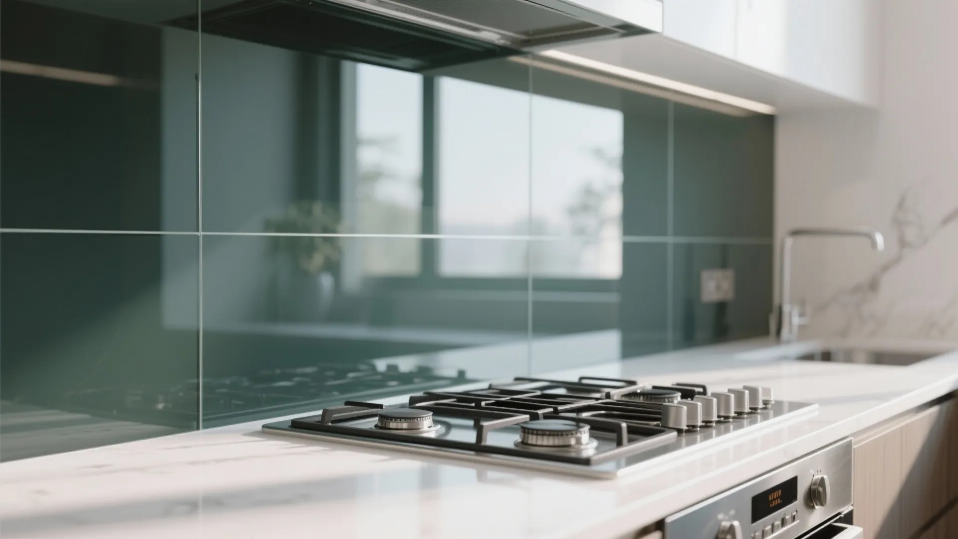 2. Glass Backsplash for Light Flow