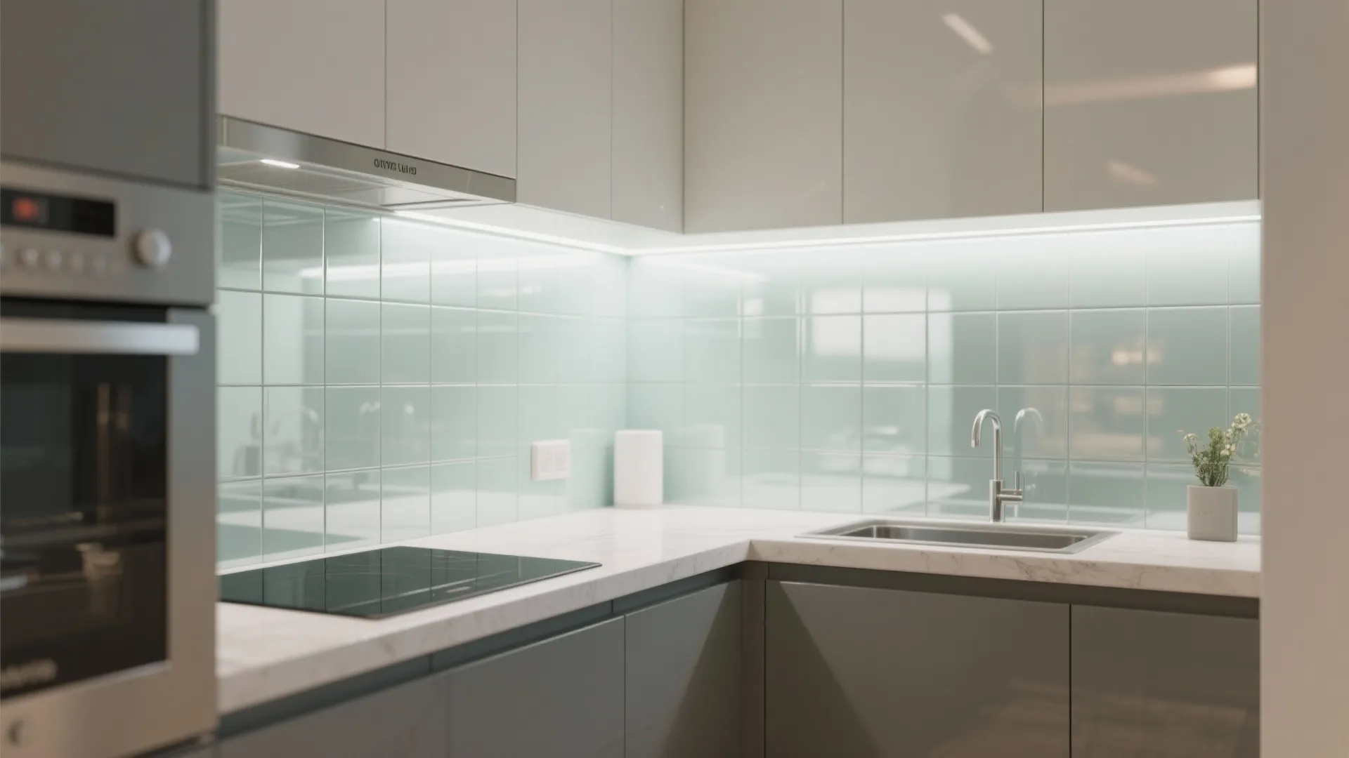2. Glass Backsplash for Light