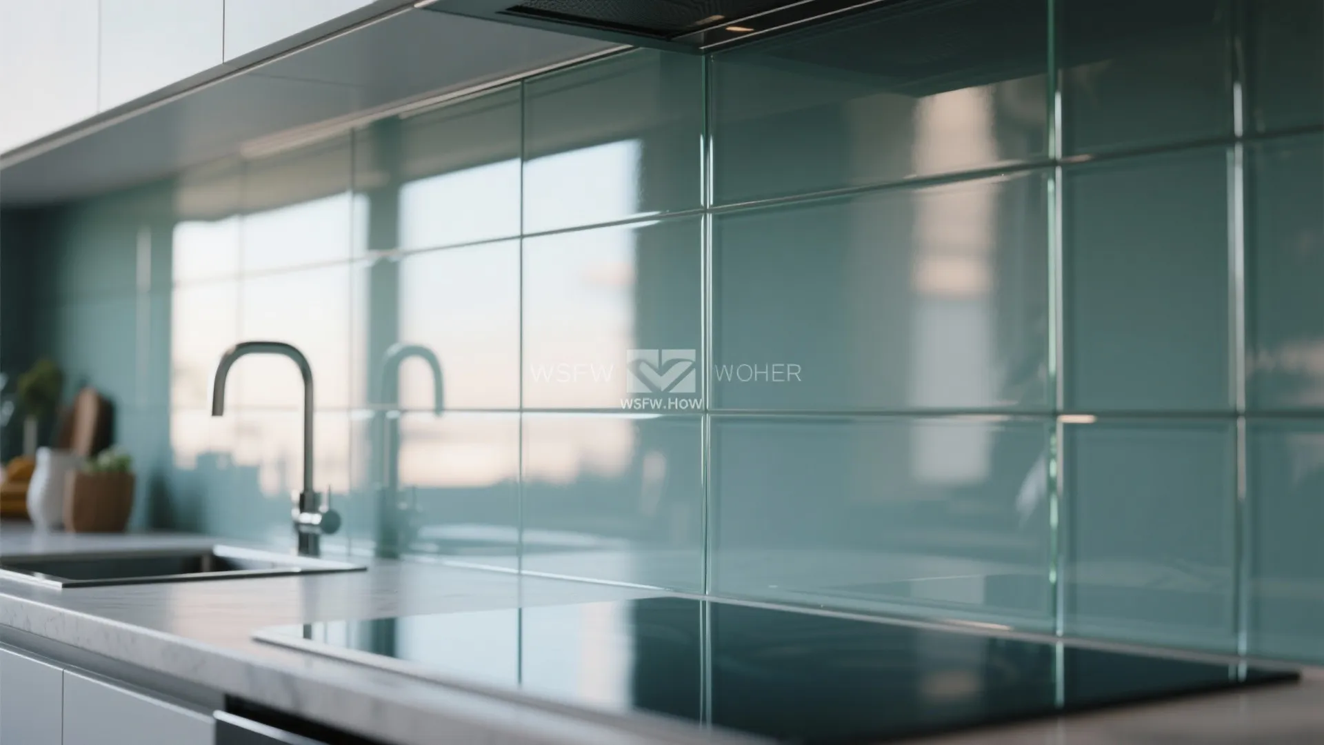 Glass backsplash for openness