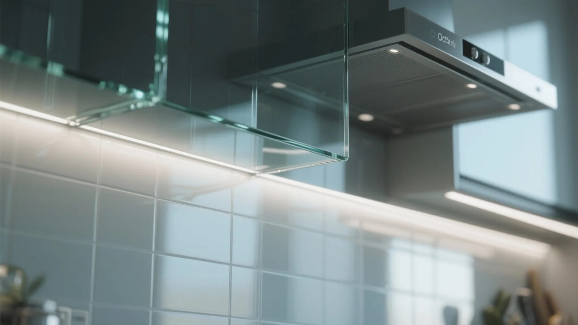 Glass backsplash for openness