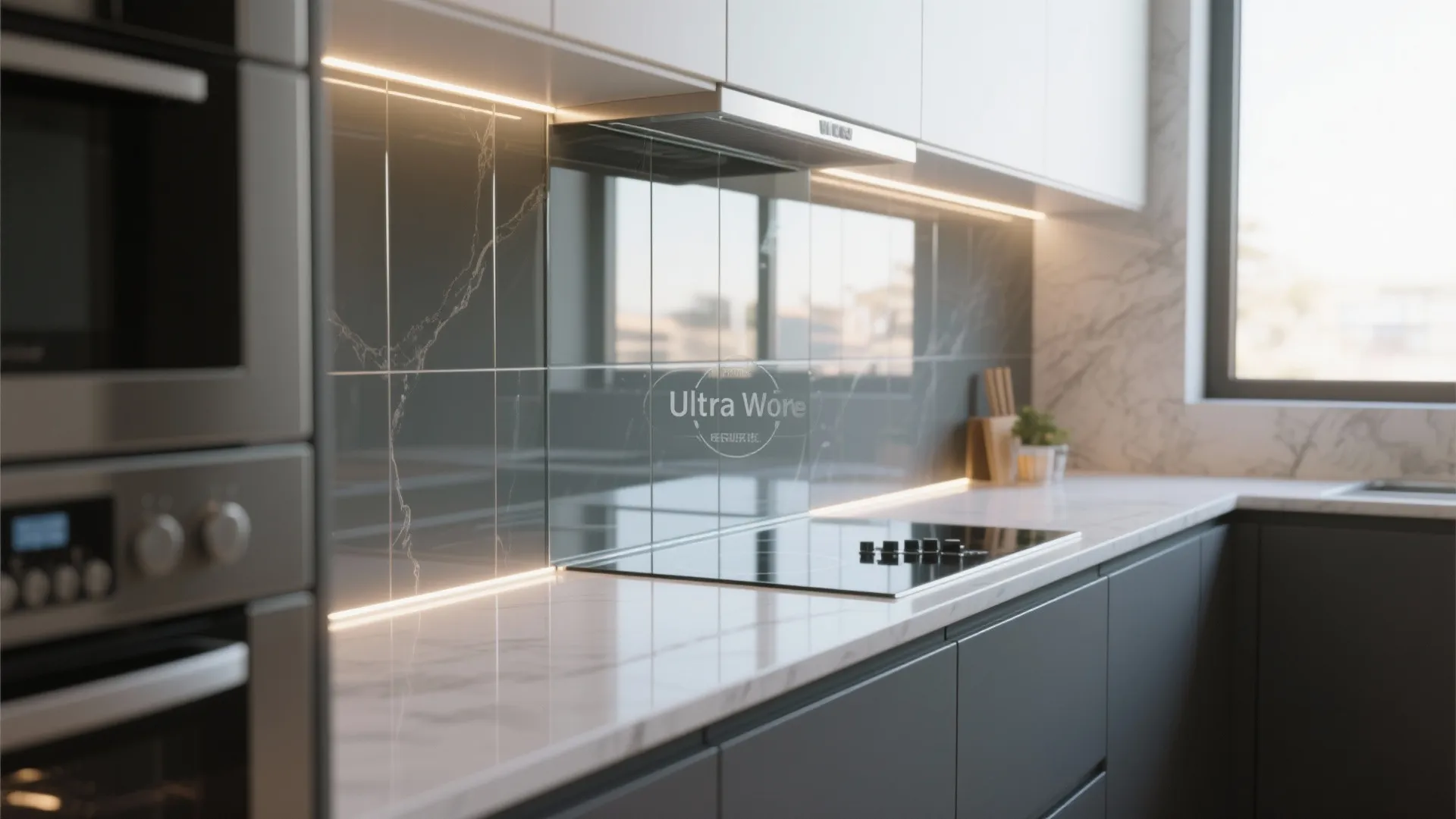 Glass Backsplash for Light Flow