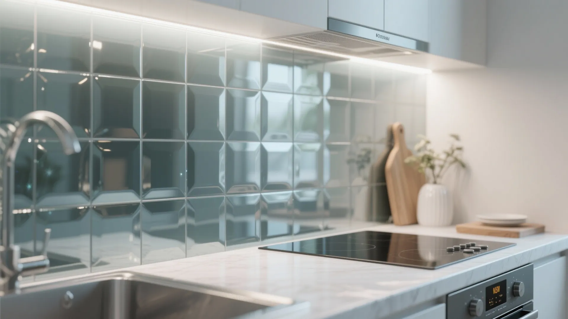 Glass Backsplash for Openness
