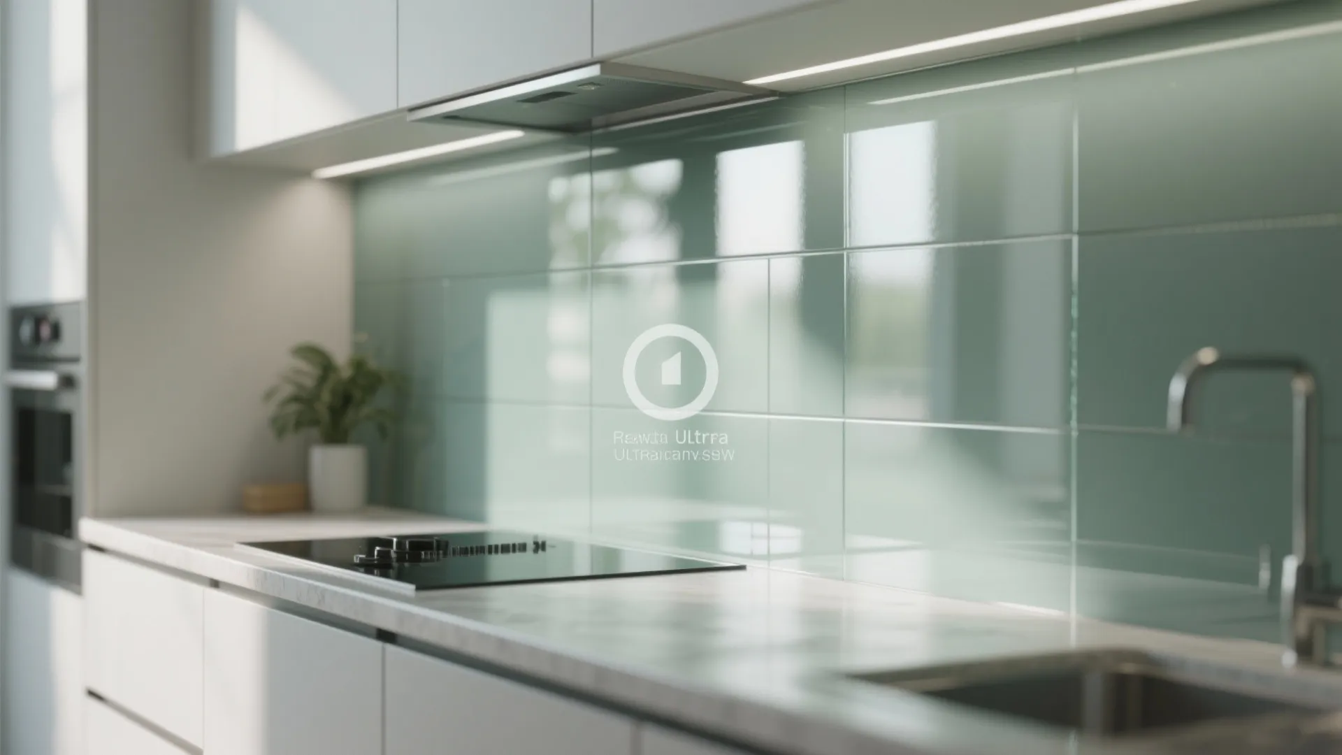 2. Glass Backsplash for Light and Depth