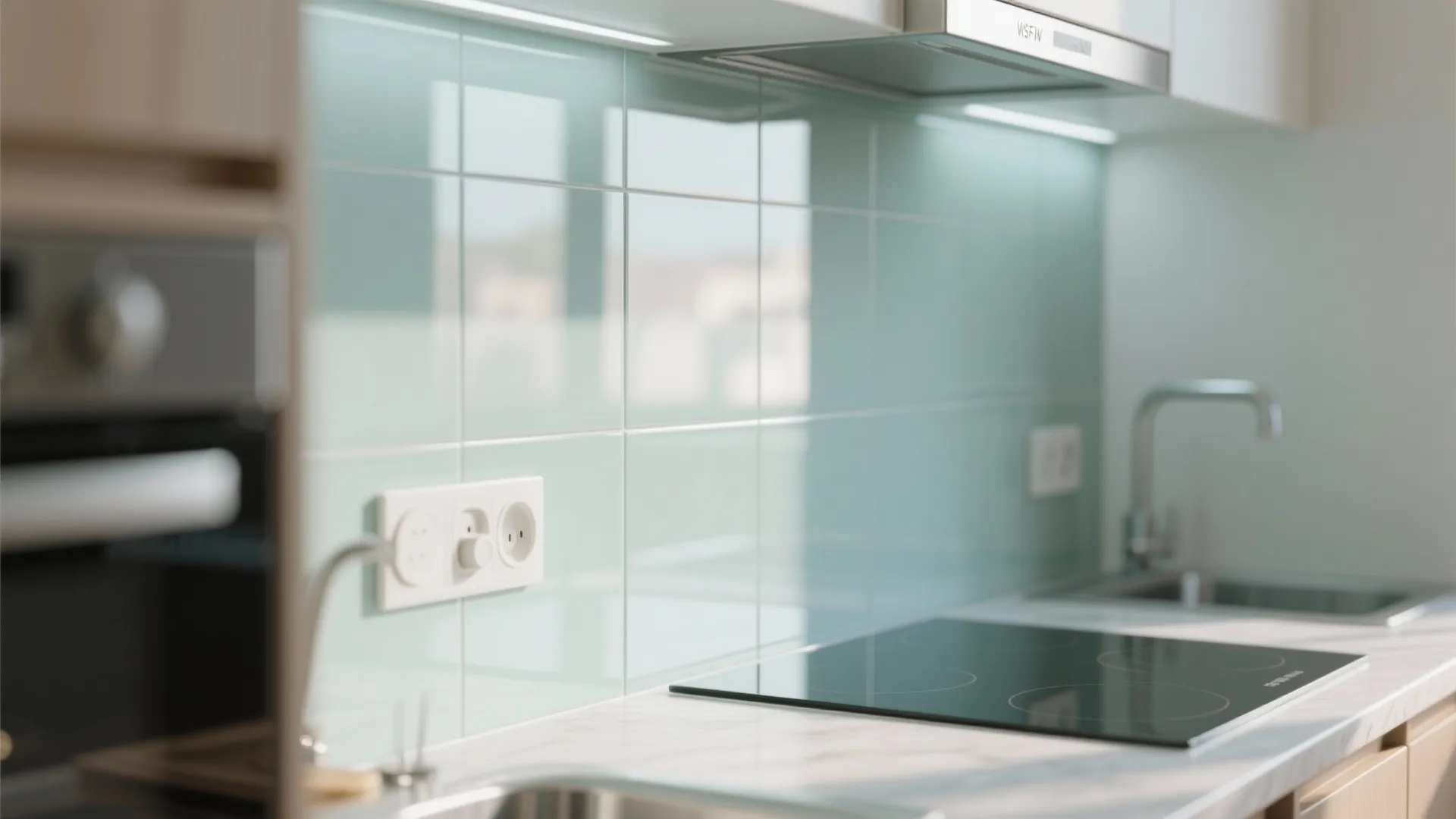 Glass Backsplash for Brightness