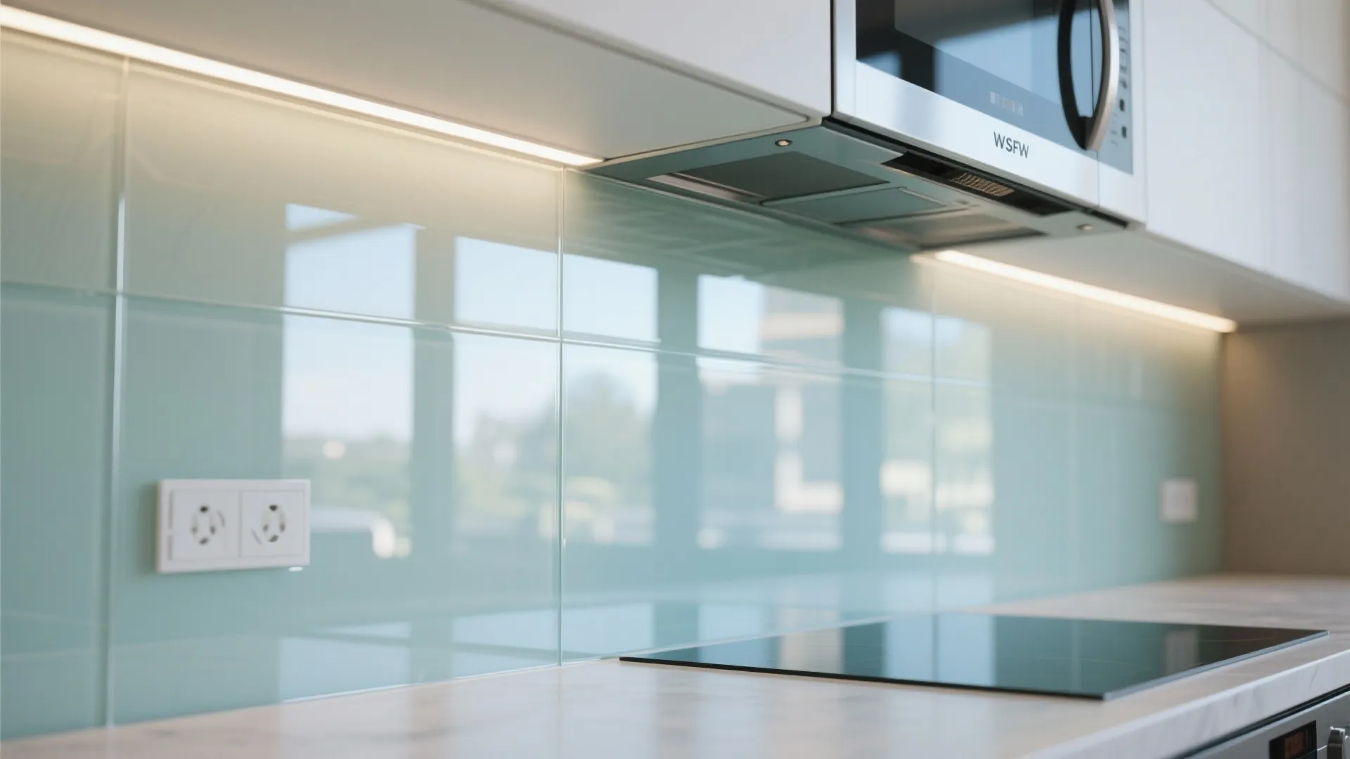 Glass Backsplash for an Airier Feel