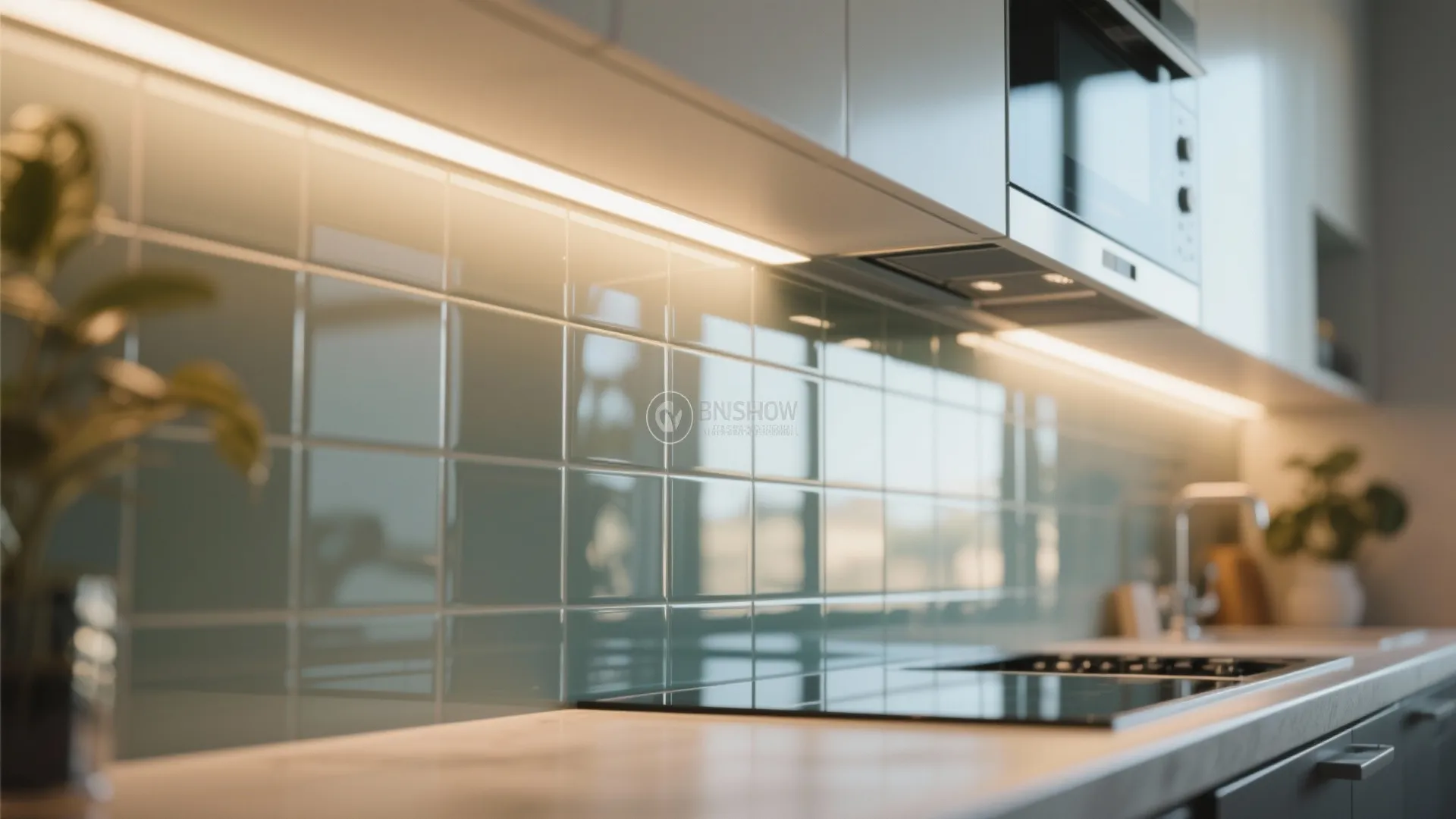 Glass Backsplash for a Brighter Space