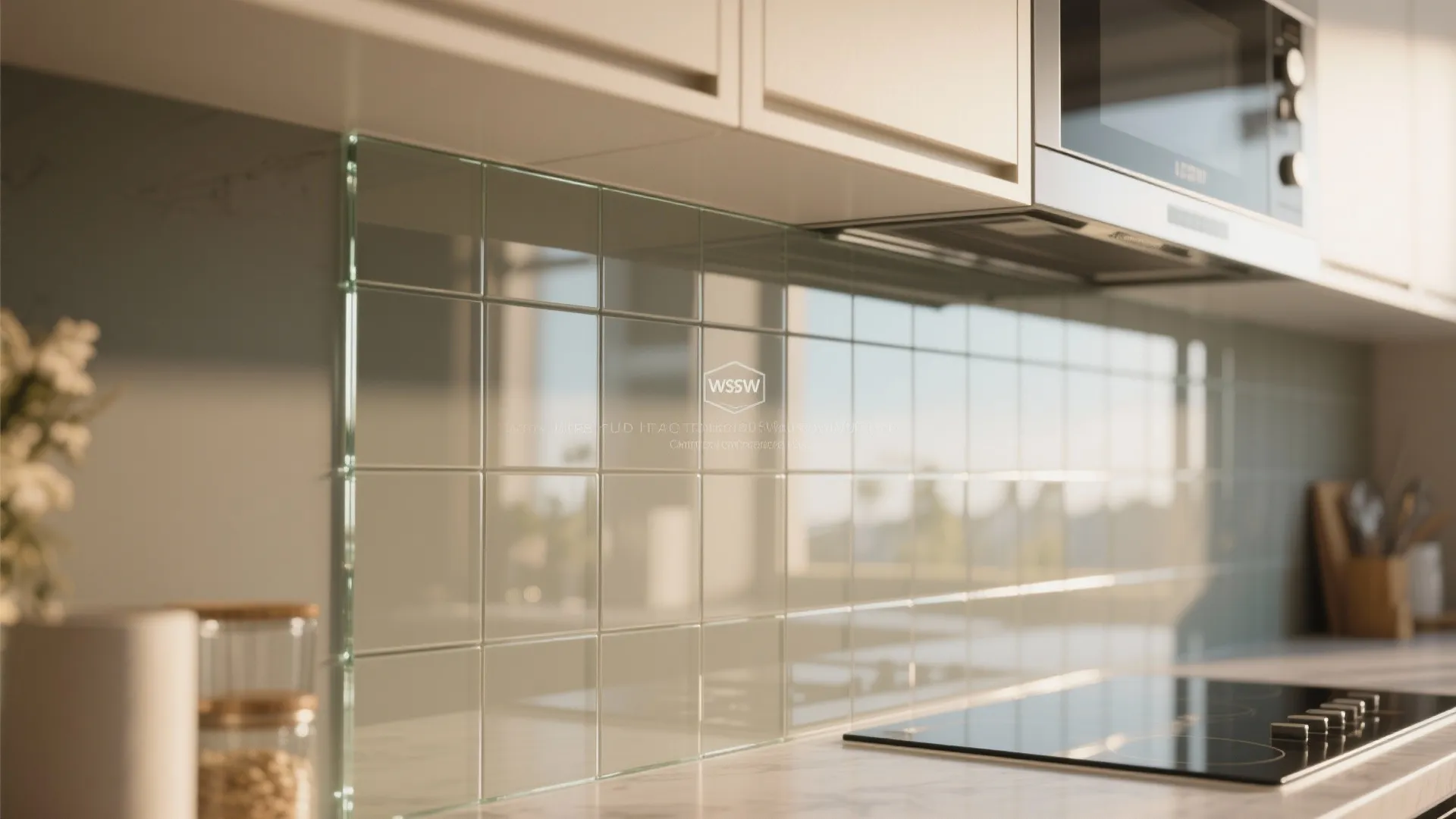 Glass Backsplash Illusion