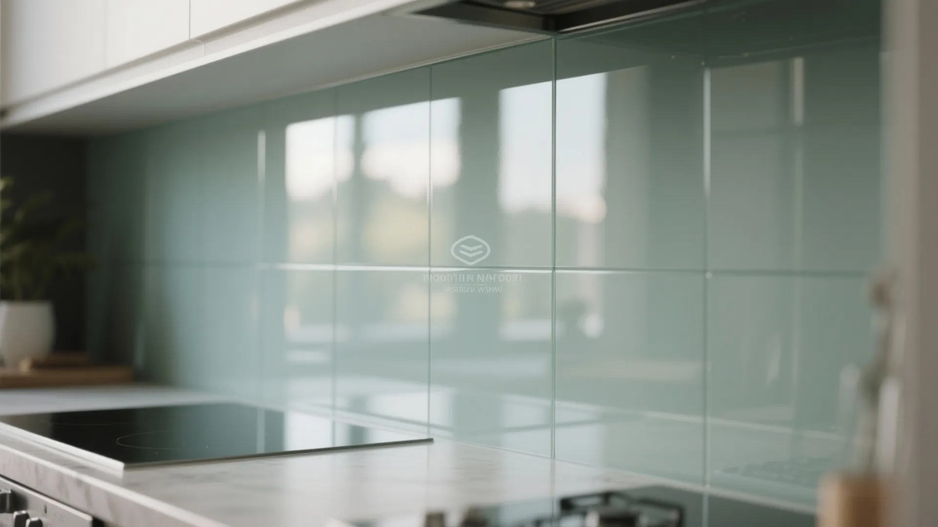 Glass Backsplash for a Spacious Feel