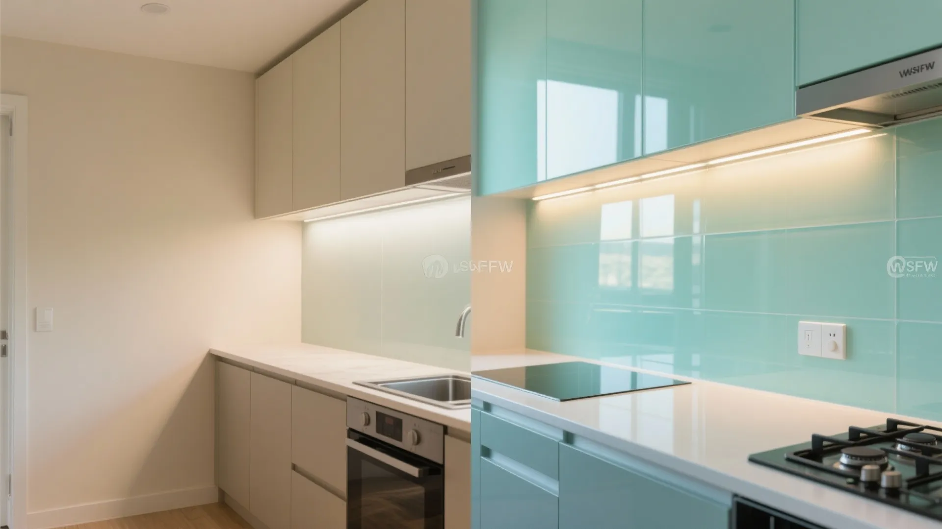 Glass Backsplash and Bright Tones to Lift Monsoon Gloom