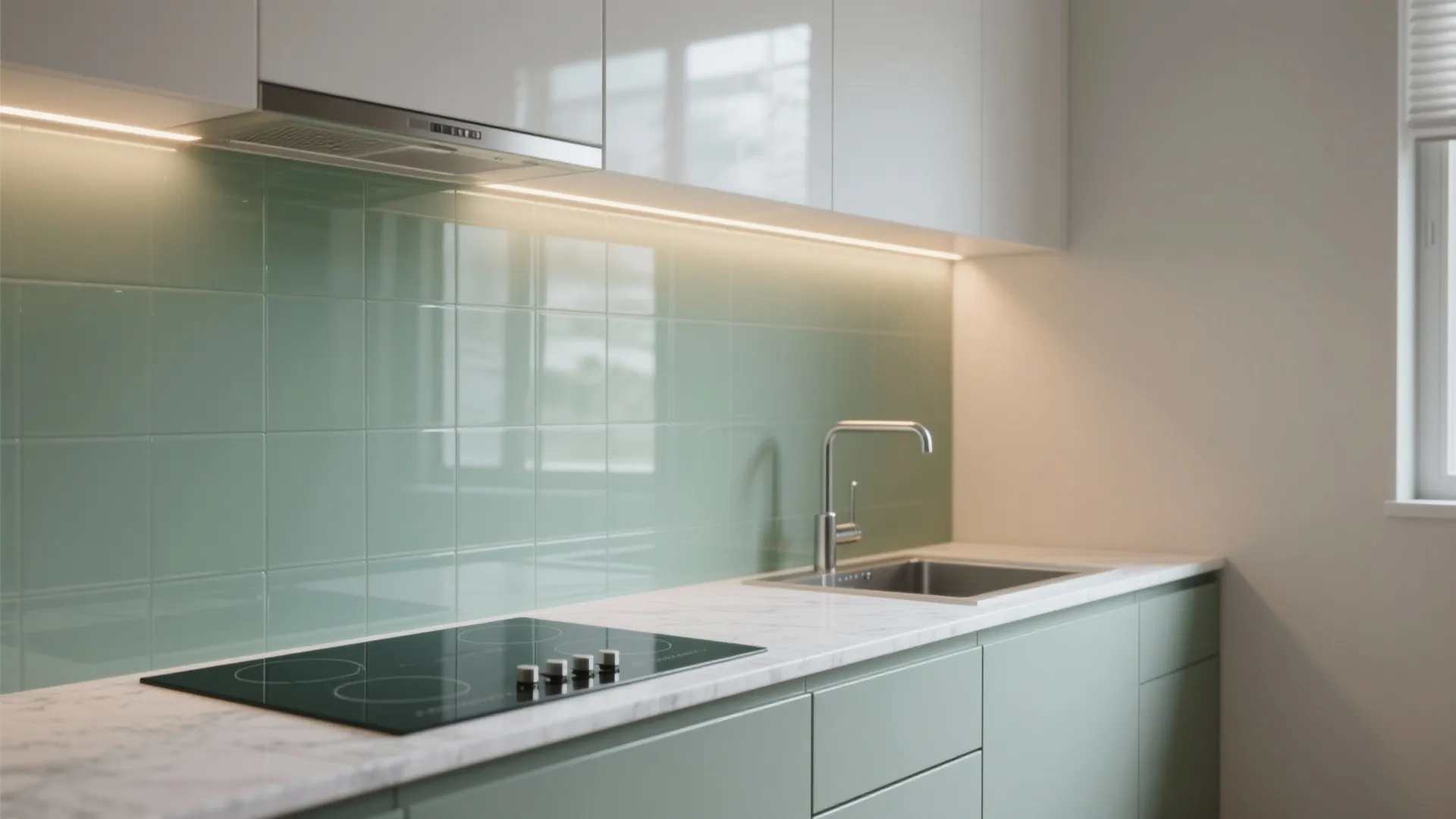 Glass Backsplash for Light and Depth