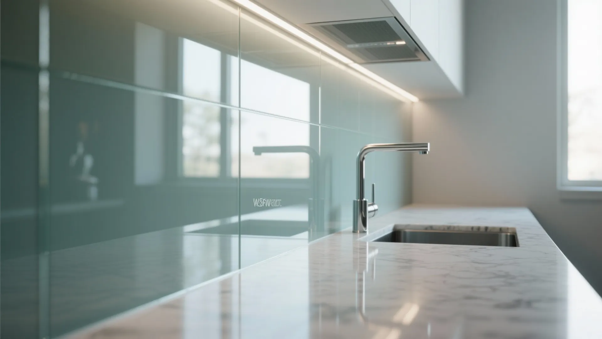 5. Glass backsplash for openness