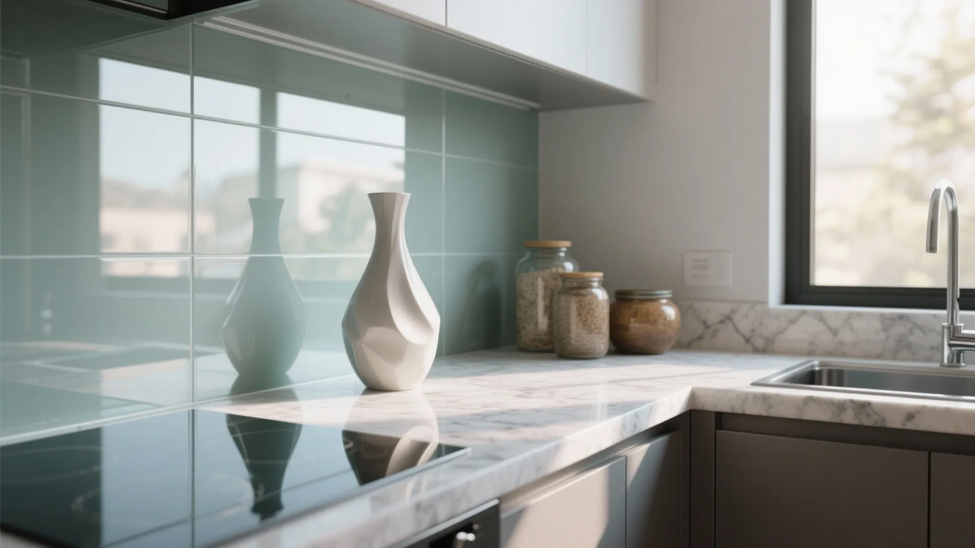 Glass Backsplash for Reflective Brightness