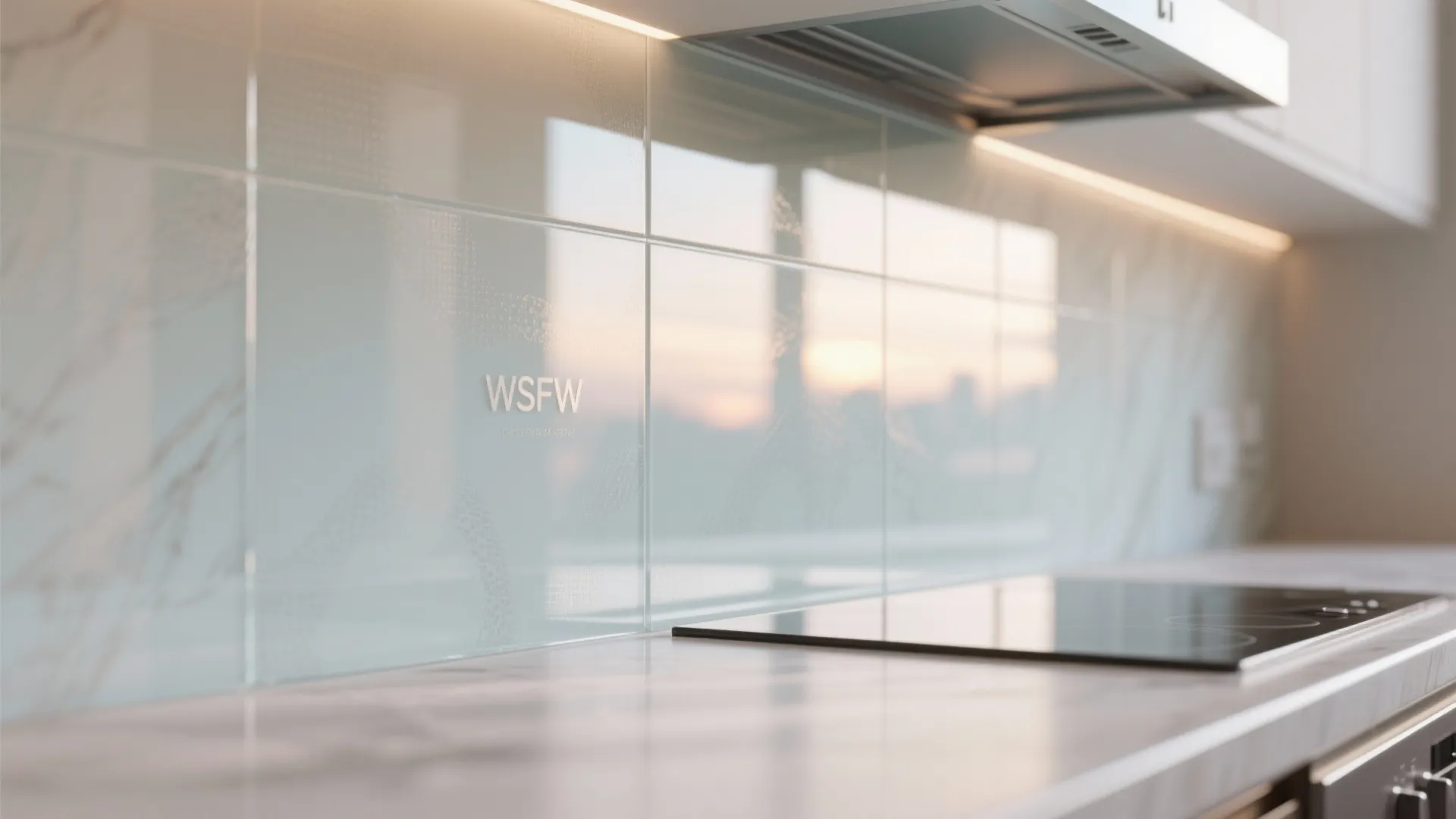 Glass backsplash for an airy kitchen