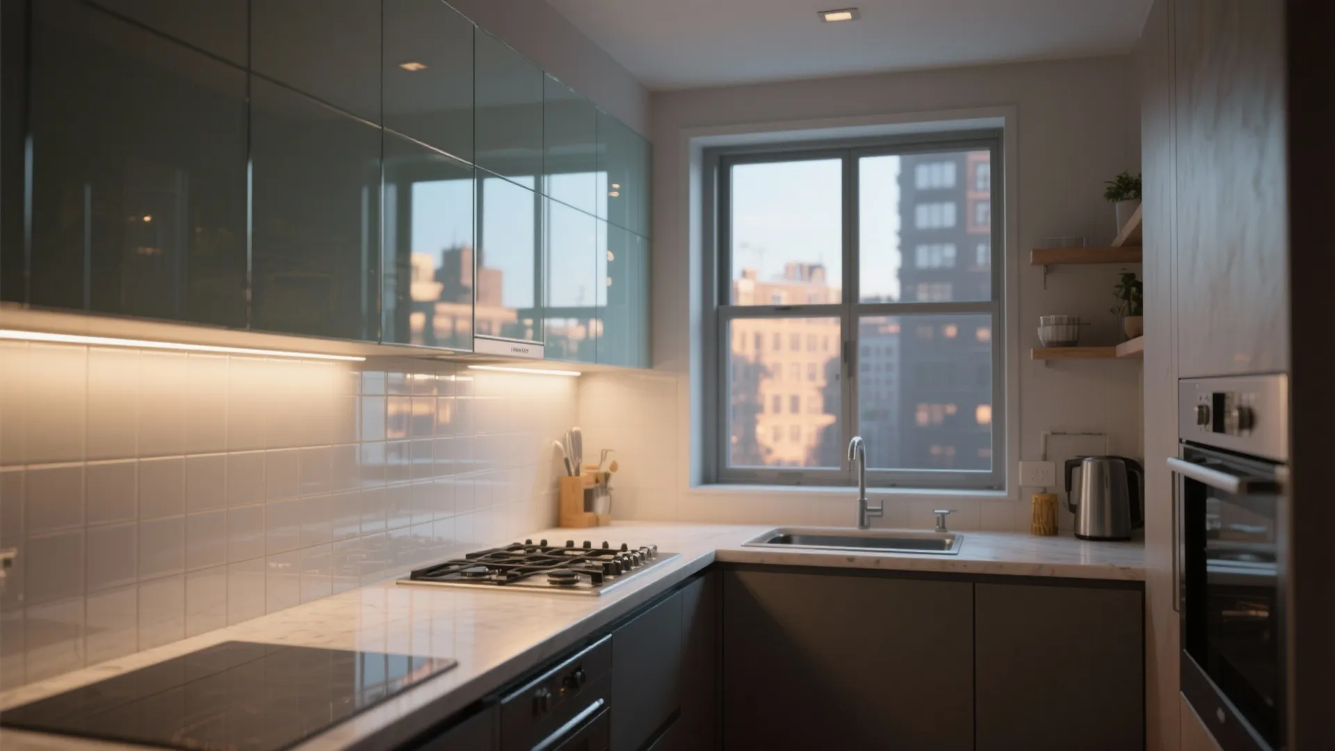 Glass backsplash for openness