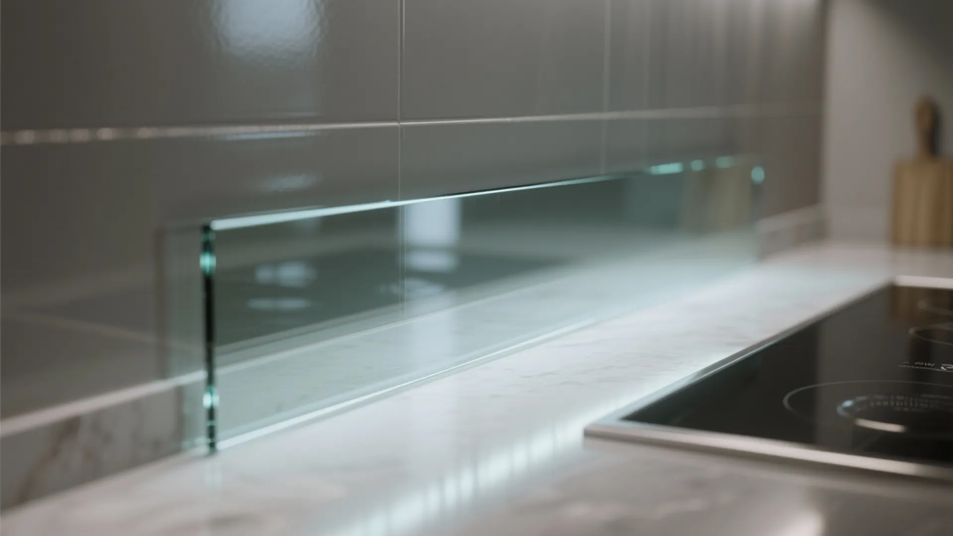 Glass backsplash for kitchen