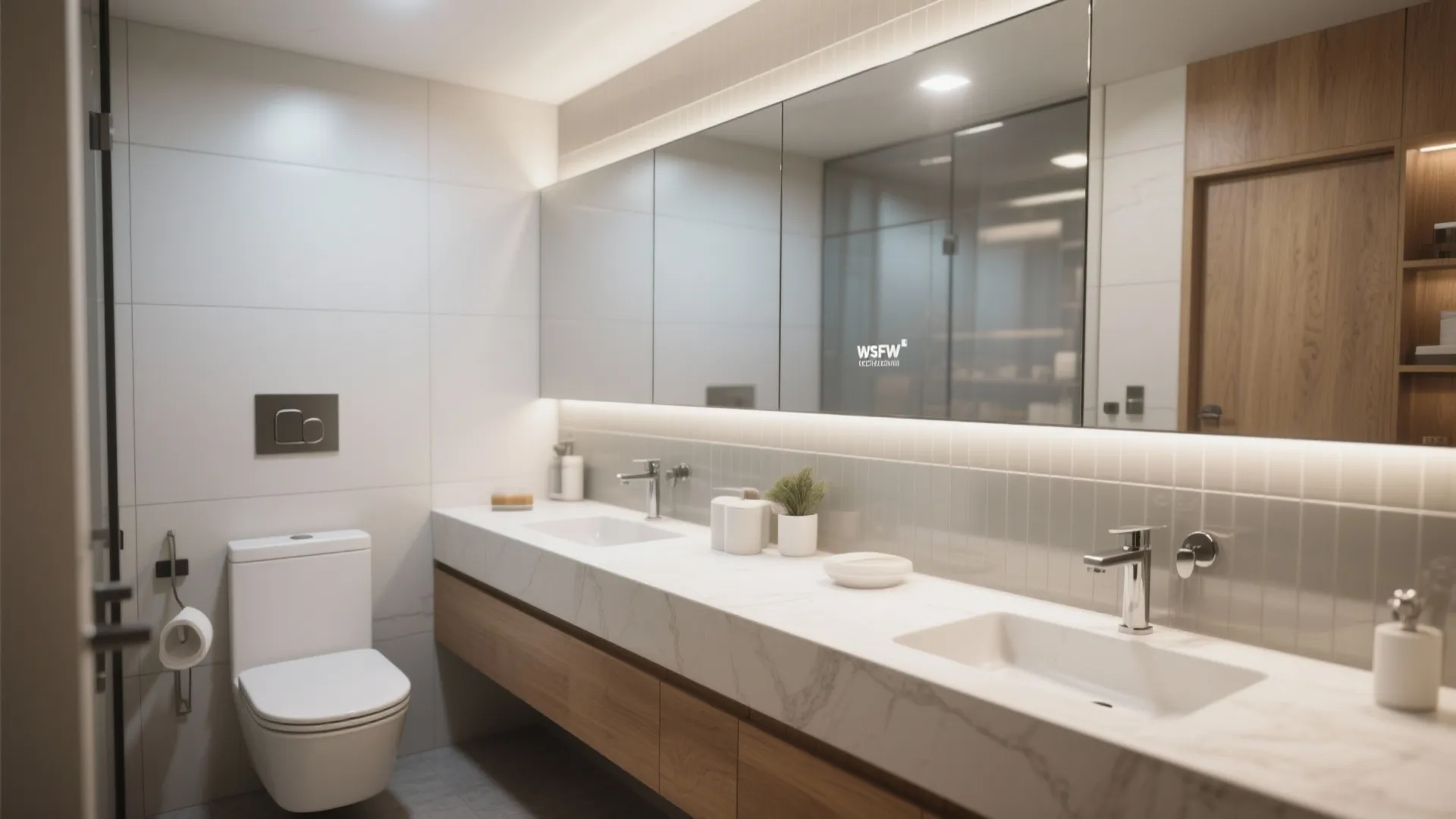 Glass and Mirrored Backsplash for Added Depth