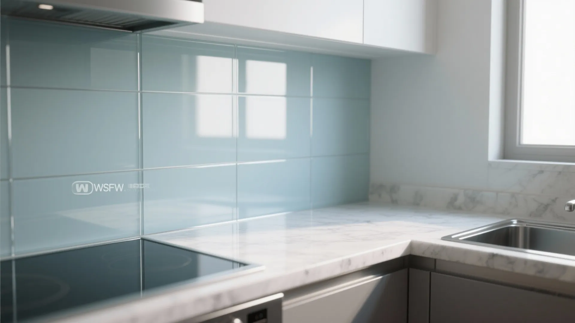 A Glass Backsplash for Airiness