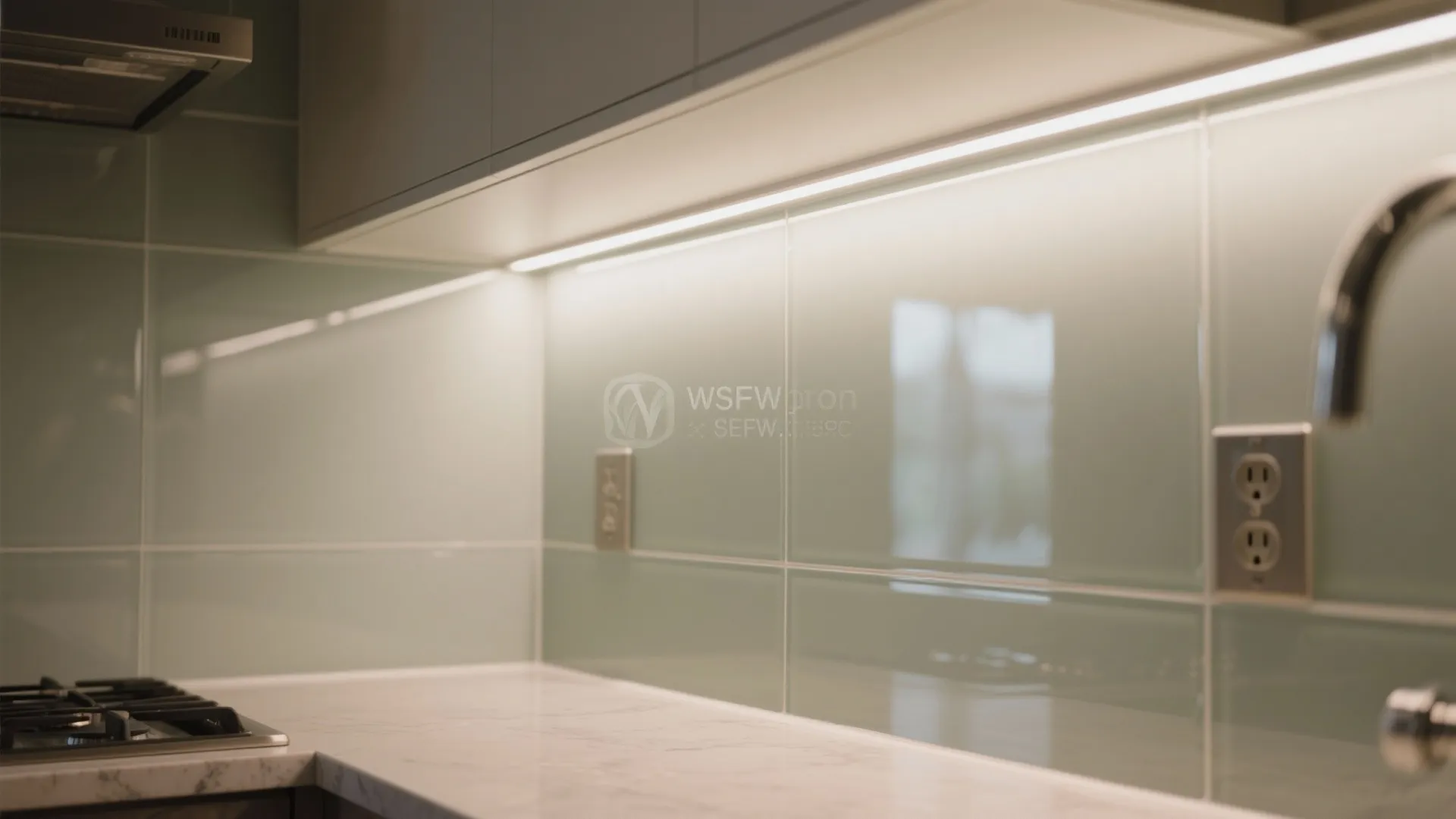 Glass Backsplash for Brighter Small Kitchens