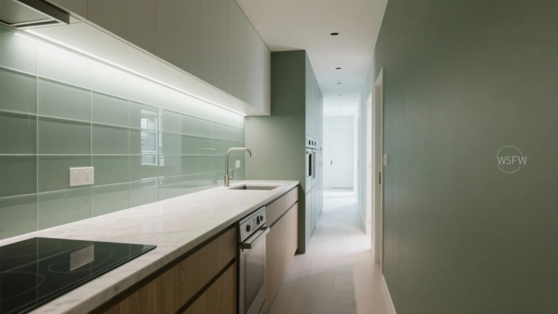 Glass backsplash and reflective paint synergy