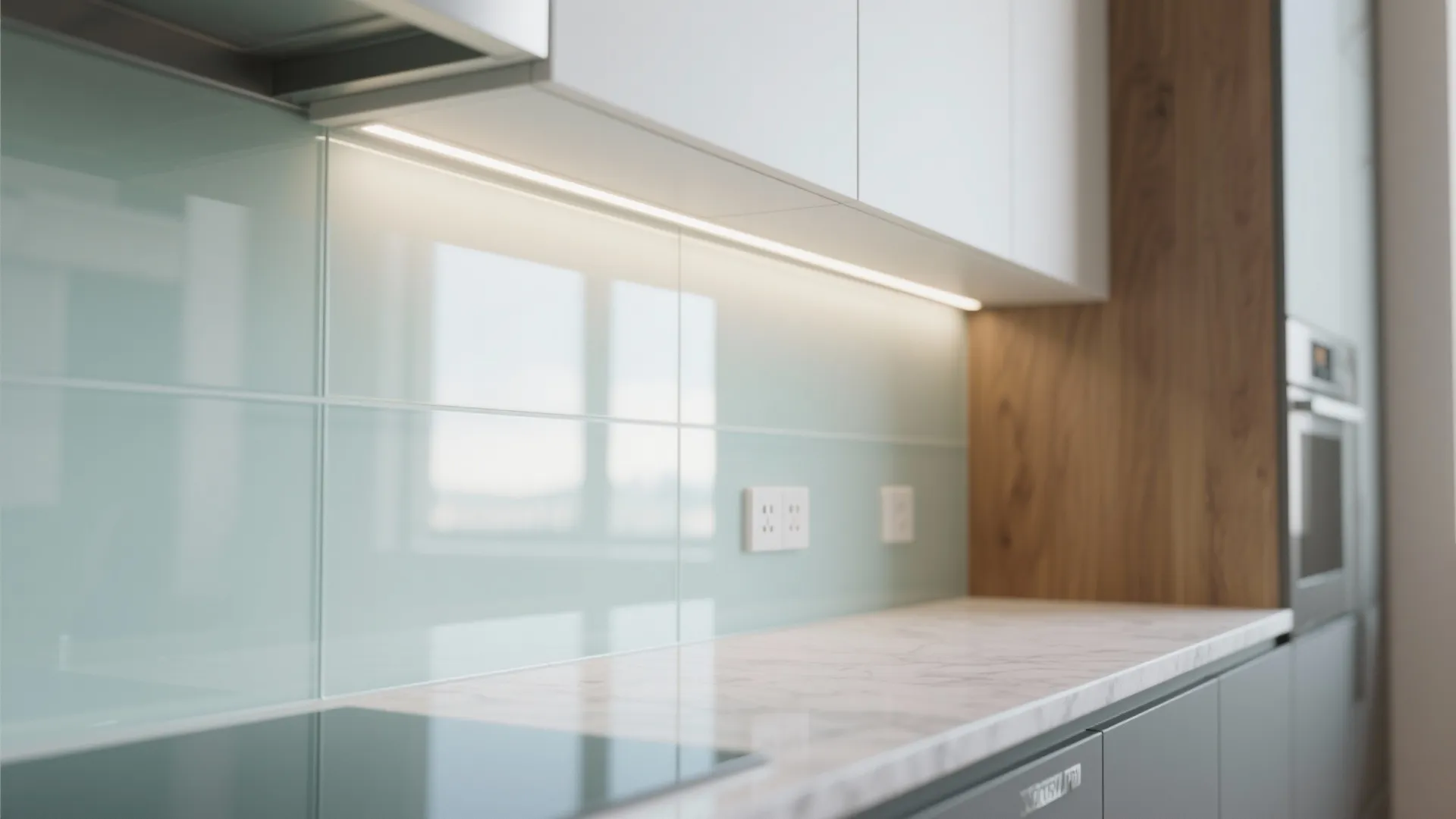 The airy feel of a glass backsplash