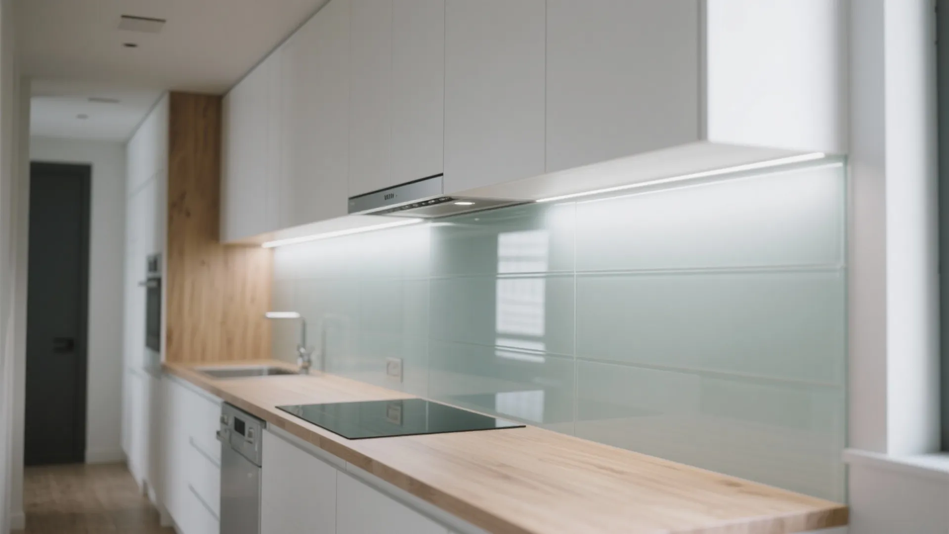 Reflective Glass Backsplash and Wall Panels