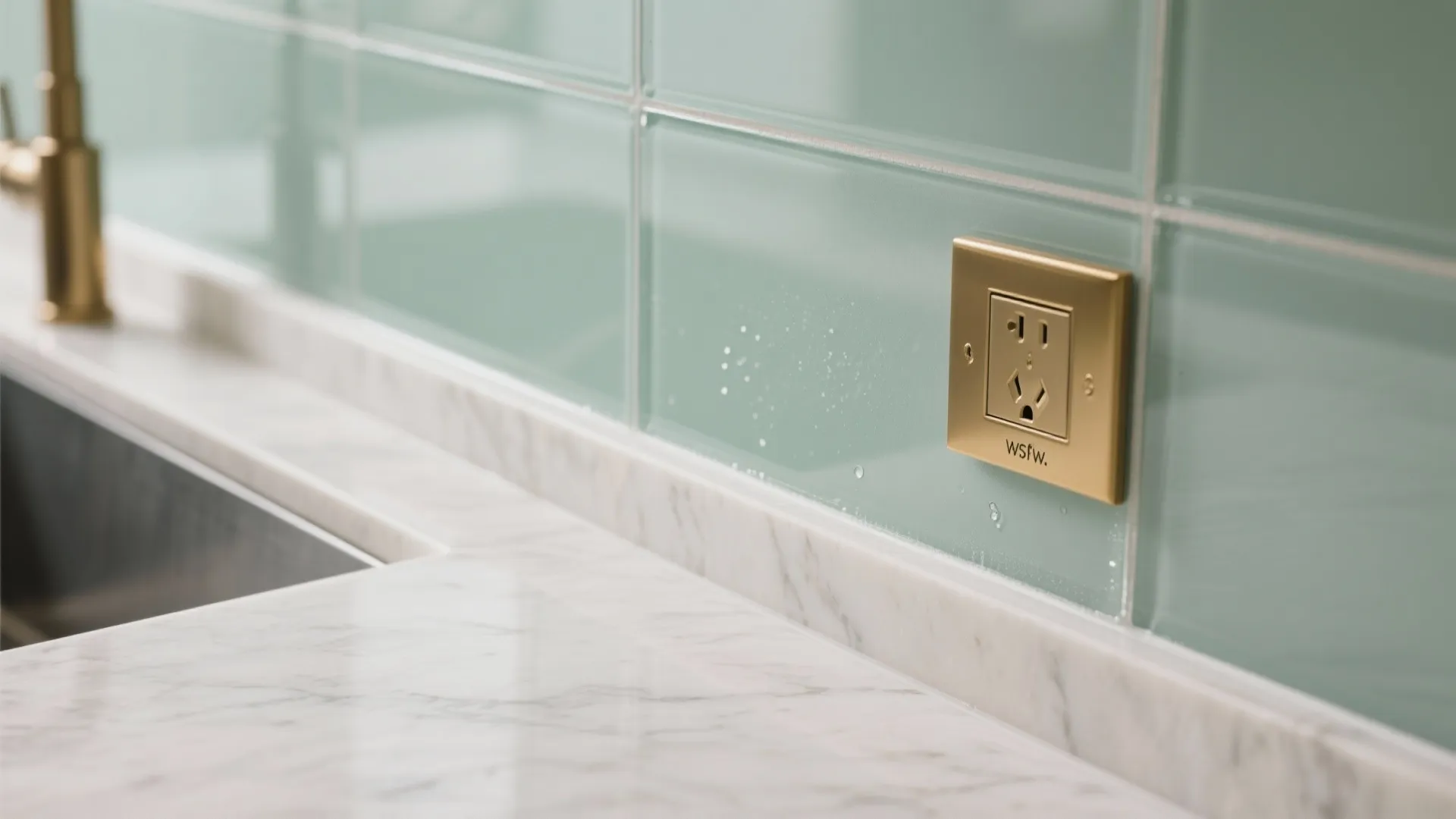 L-shaped Kitchen with a Glass Backsplash