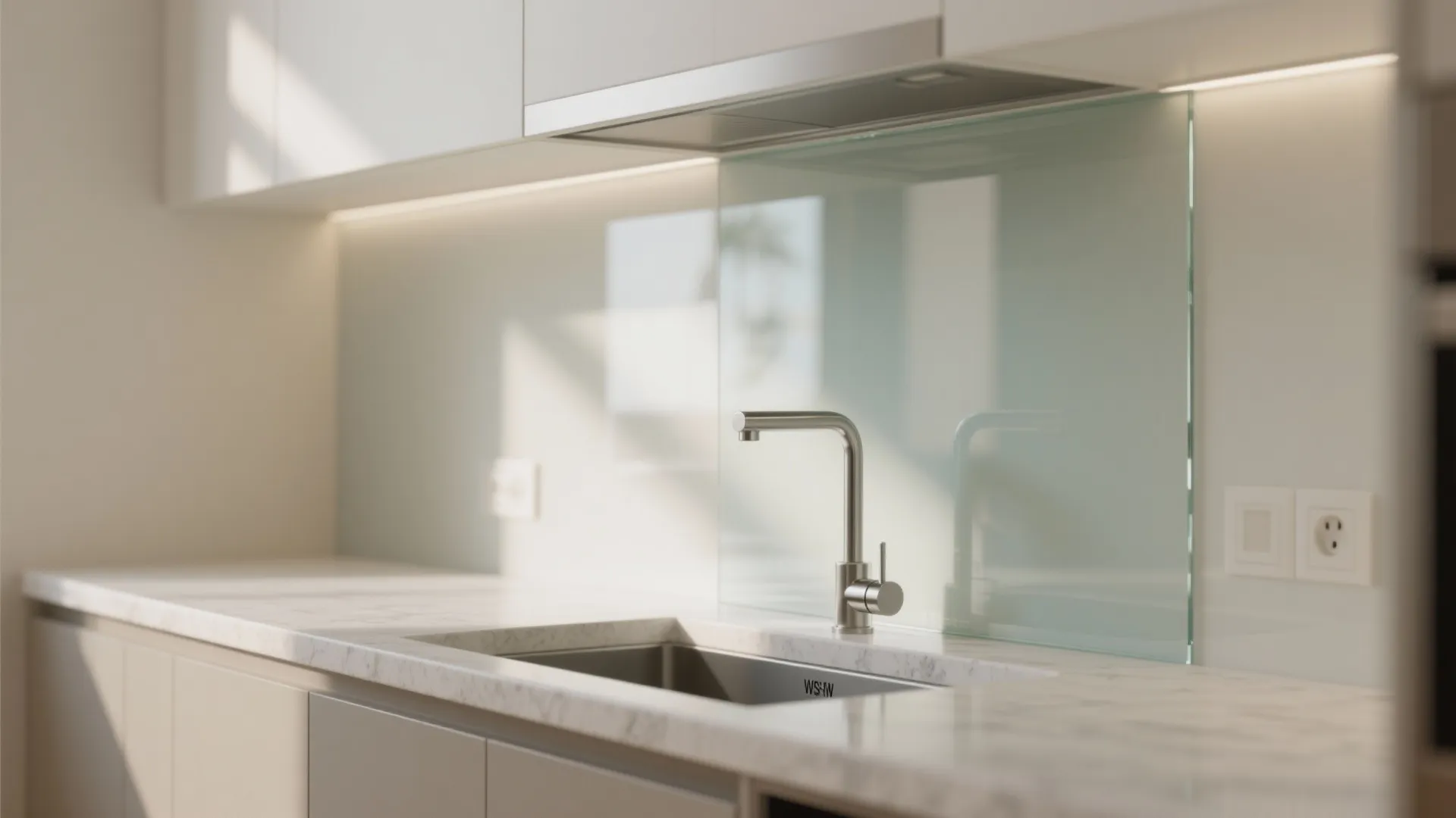 The airy feel of a glass backsplash